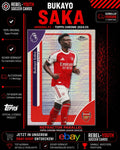 Bukayo Saka Arsenal Topps Chrome Premier League Silver Refractor Card
