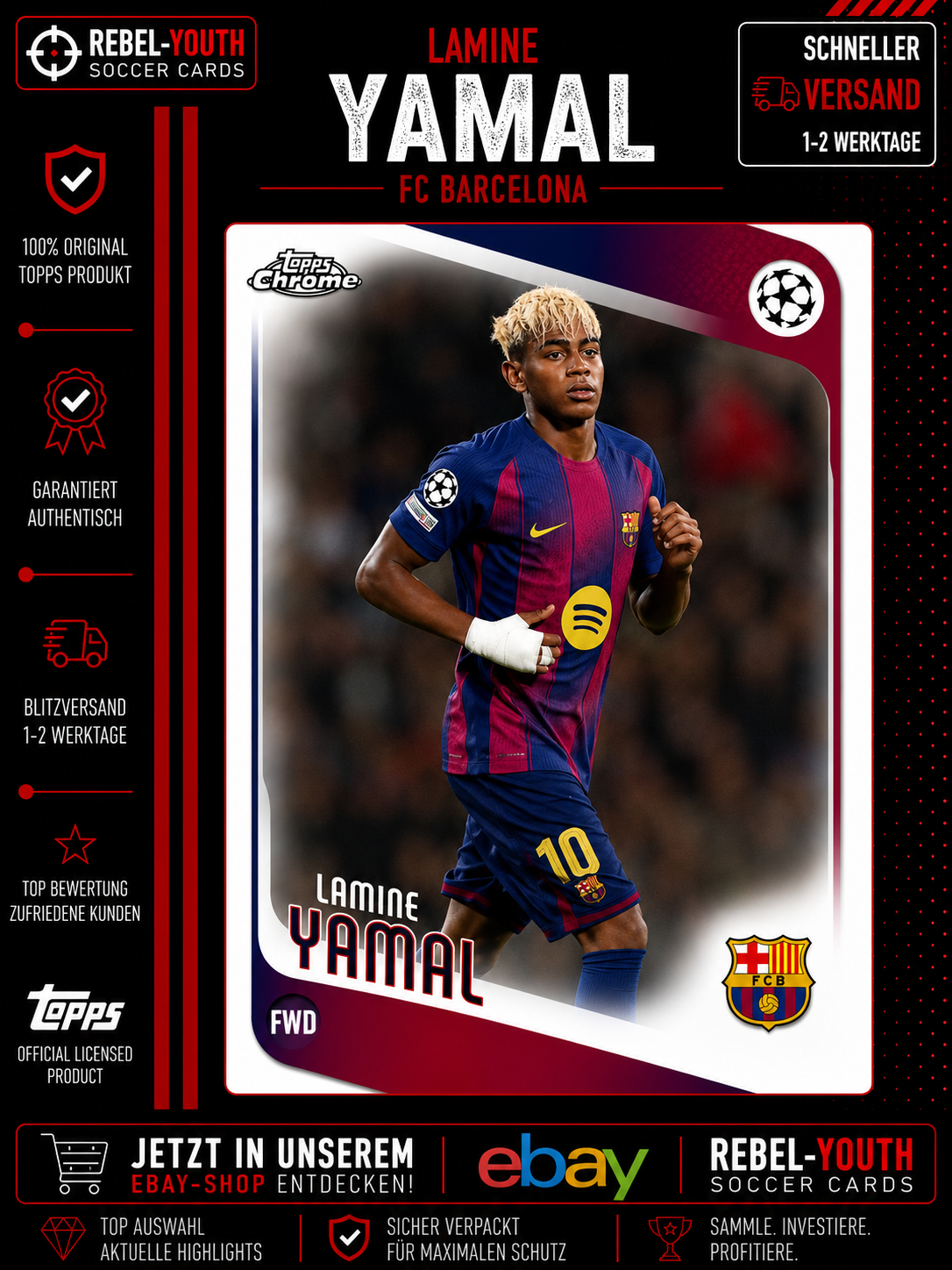 2025-26 Topps Chrome UEFA Lamine Yamal FC Barcelona #6