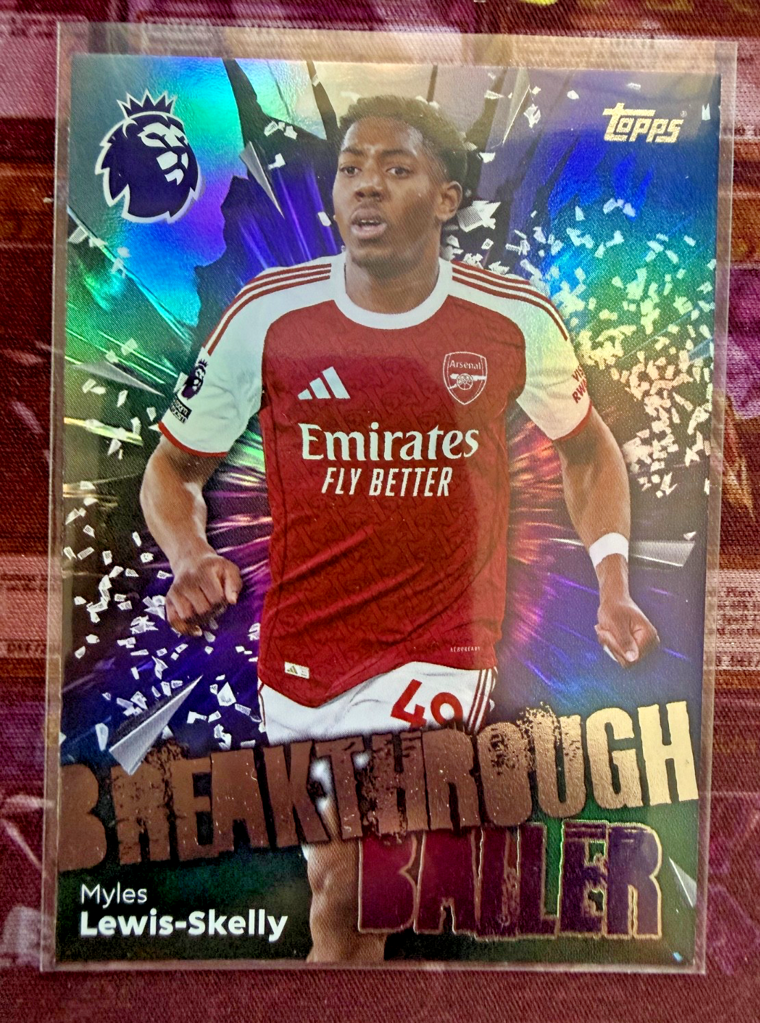 Myles Lewis-Skelly Breakthrough Baller Topps Premier League 2025/26 Arsenal Inse