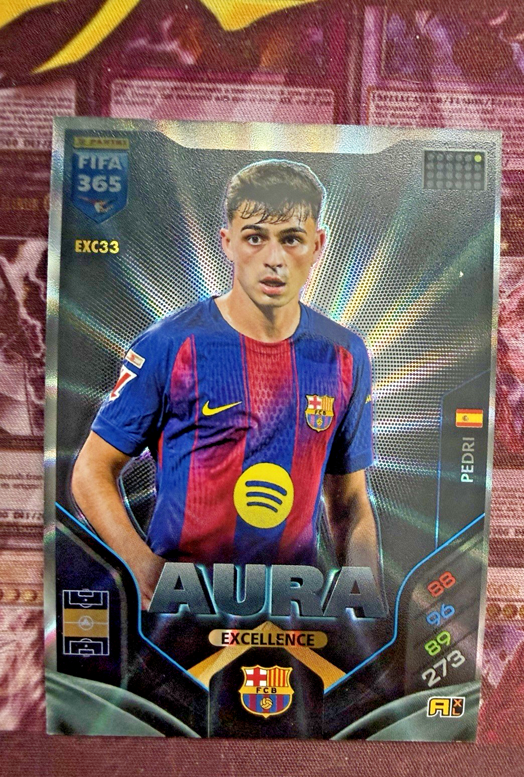 Pedri Aura Excellence EXC33 Panini FIFA 365 Adrenalyn XL 2026 FC Barcelona Spain