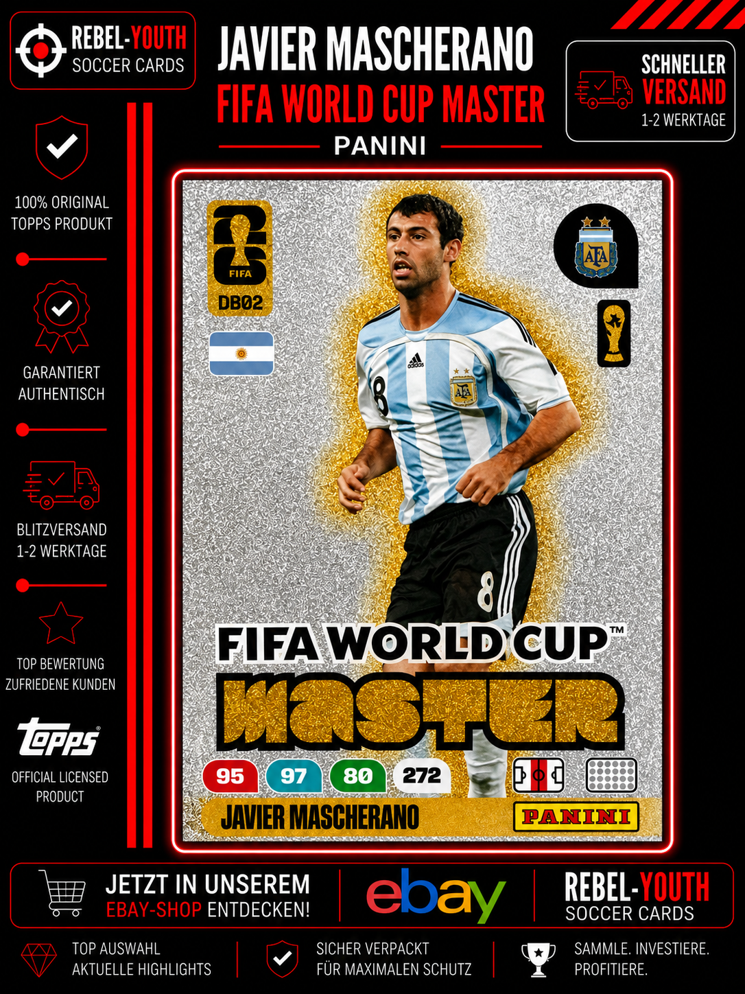 Panini Adrenalyn XL World Cup 2026 Javier Mascherano Master Card