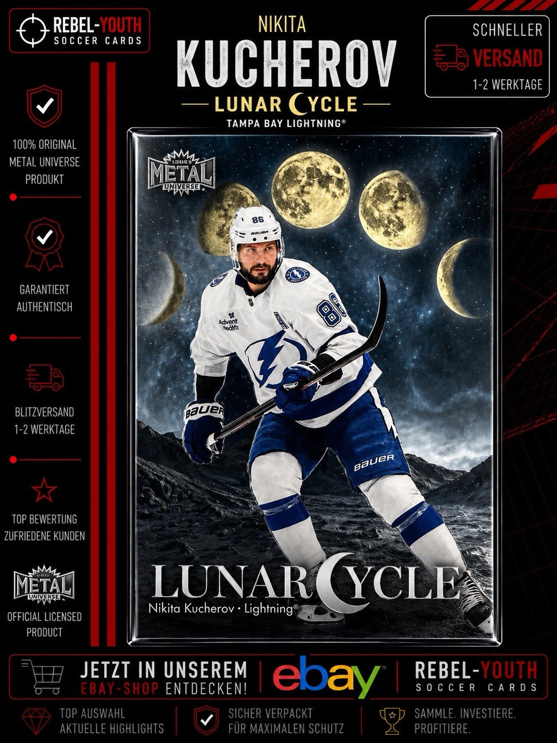 Nikita Kucherov Lunar Cycle Metal Universe 2024-25 Tampa Bay Lightning NHL