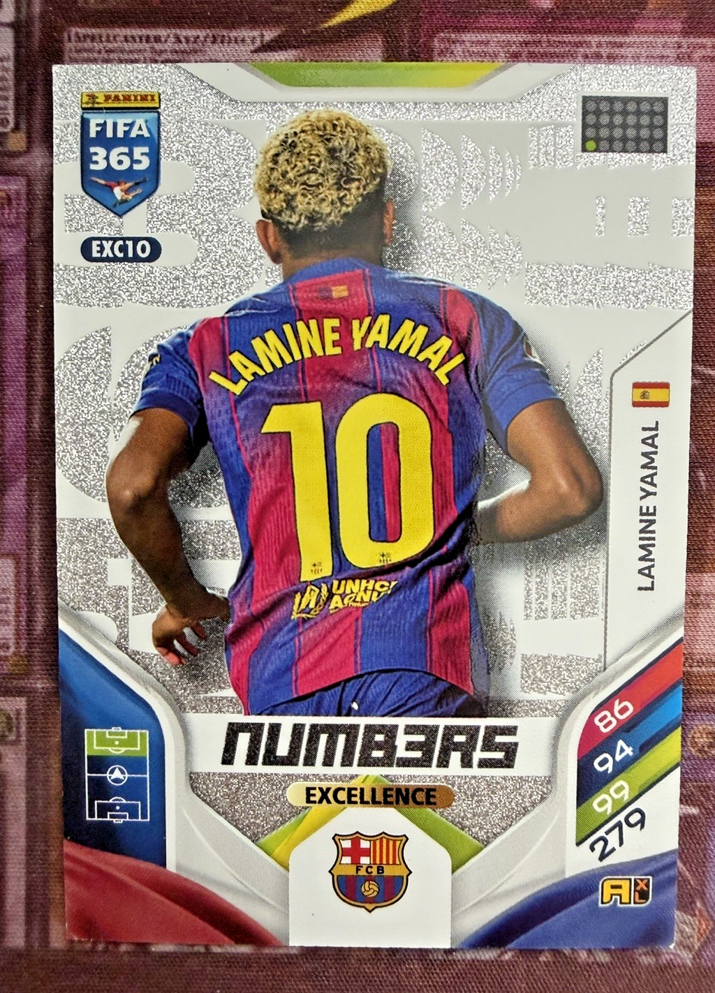 Panini Adrenalyn XL FIFA 365 2026 No. EXC10 Lamine Yamal Numbers Excellence Card