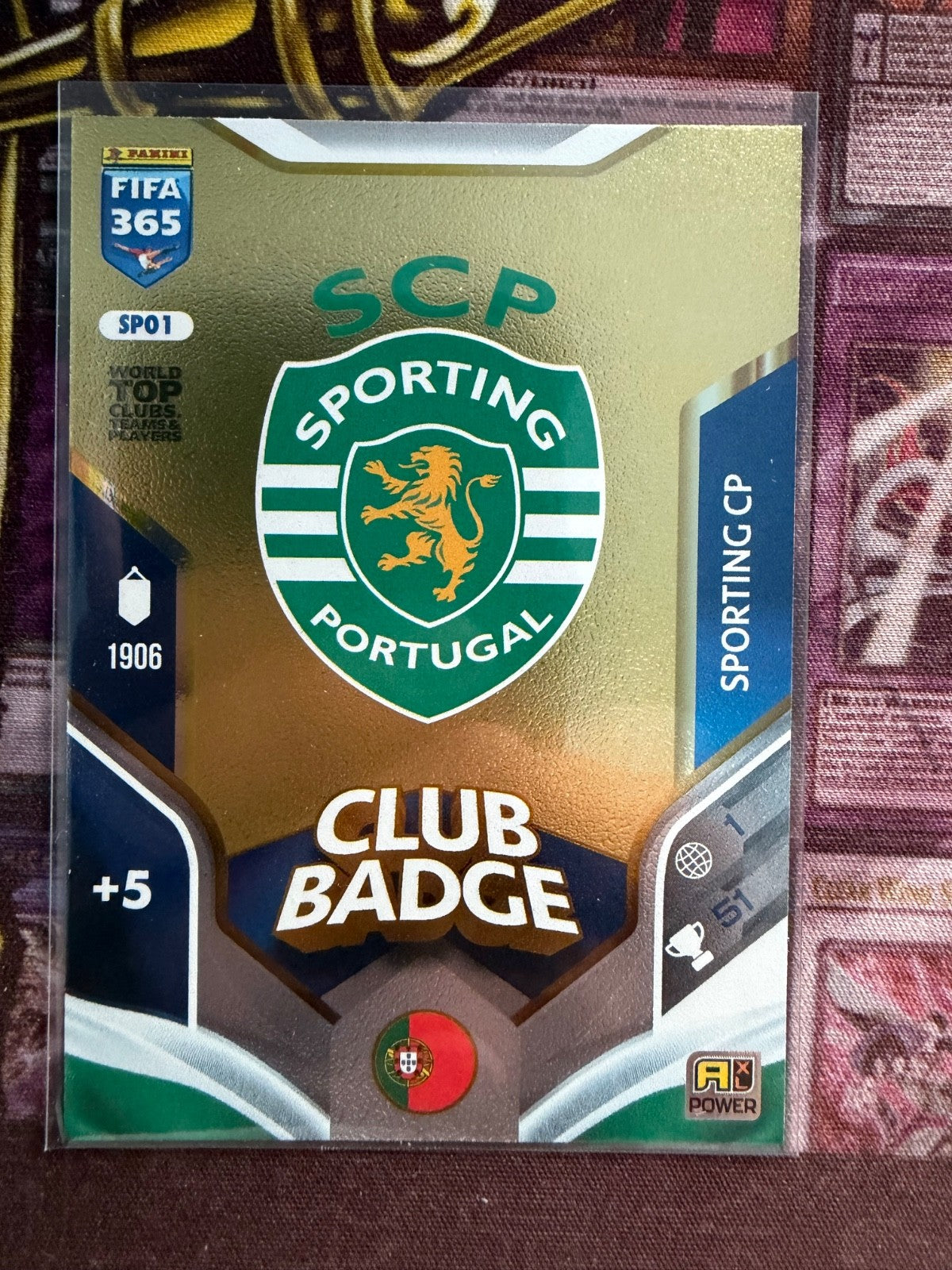 Panini Adrenalyn XL FIFA 365 2026 No. SP01 Sporting CP Club Badge