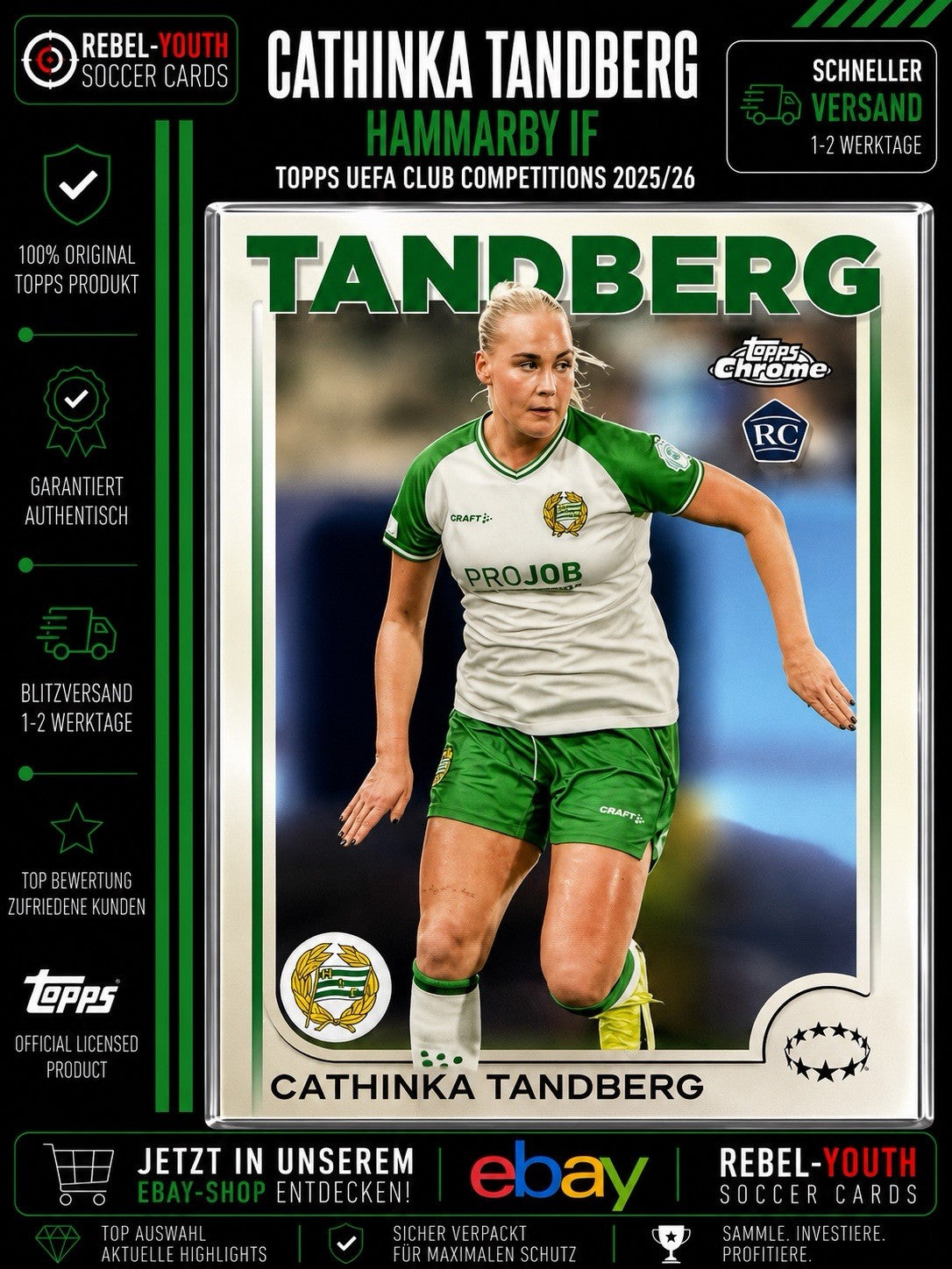Cathinka Tandberg RC Rookie Topps UEFA Club Competitions 2025/26 Hammarby IF