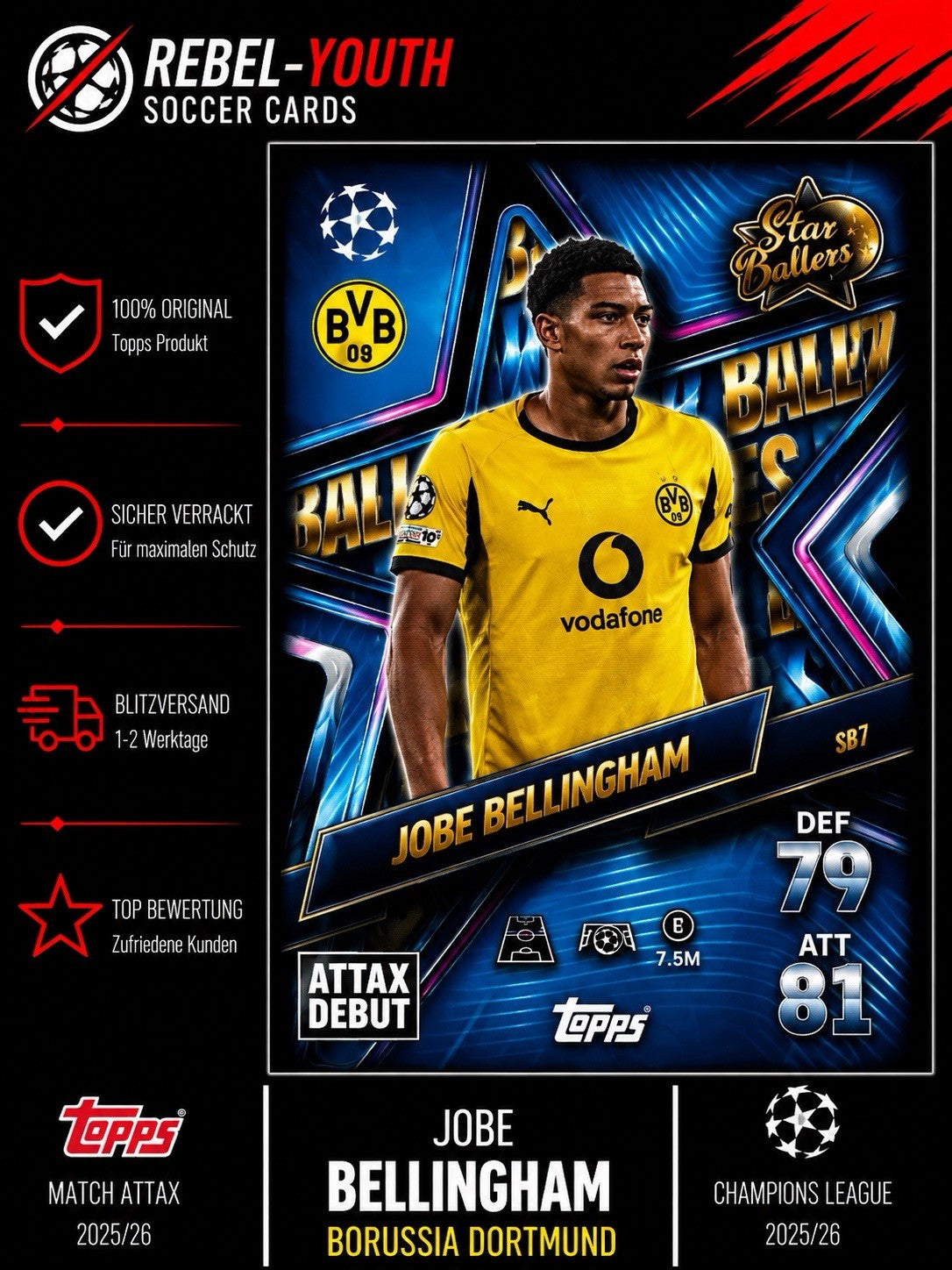 Topps Champions League 25/26 Jobe Bellingham Borussia Dortmund SB 7