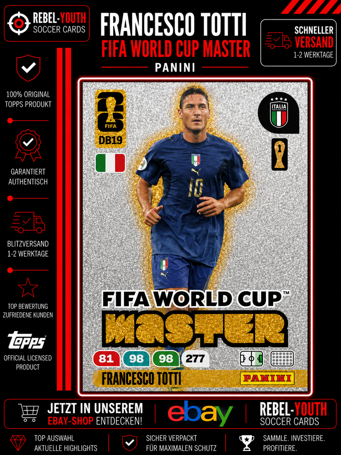 Panini FIFA World Cup 2026 Adrenalyn XL - FIFA World Cup Master Totti DB19