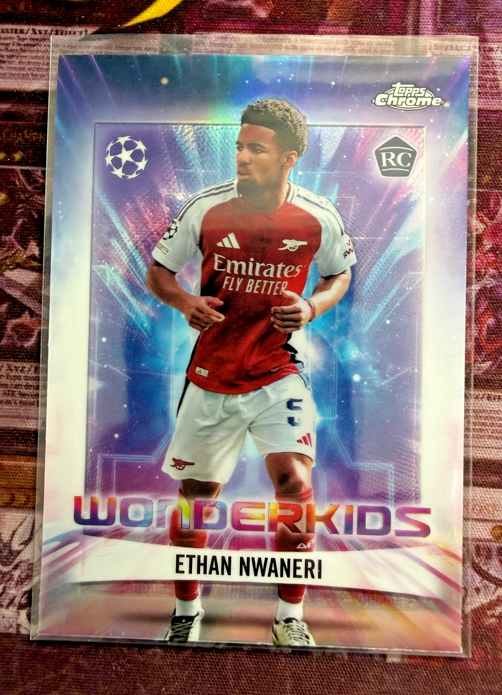 2024-25 Topps Chrome Ethan Nwaneri Wonderkids RC WK-8 Arsenal Rookie UCC