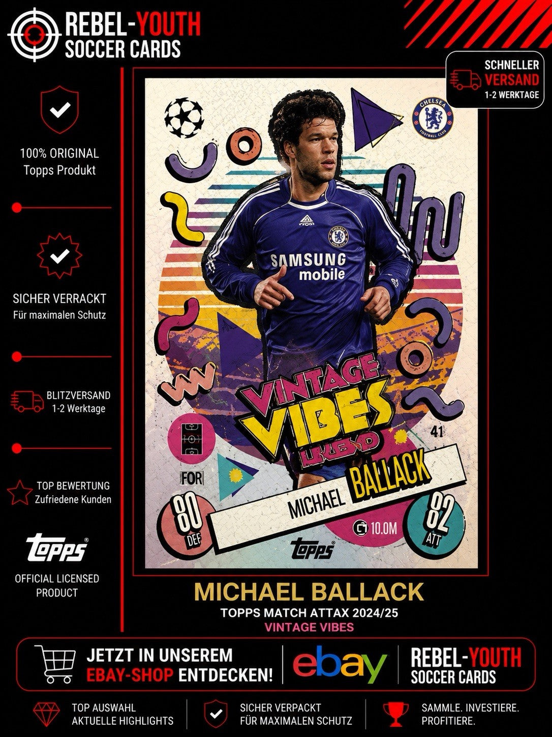 Michael Ballack Vintage Vibes Legend Topps UCL Match Attax 2024/25