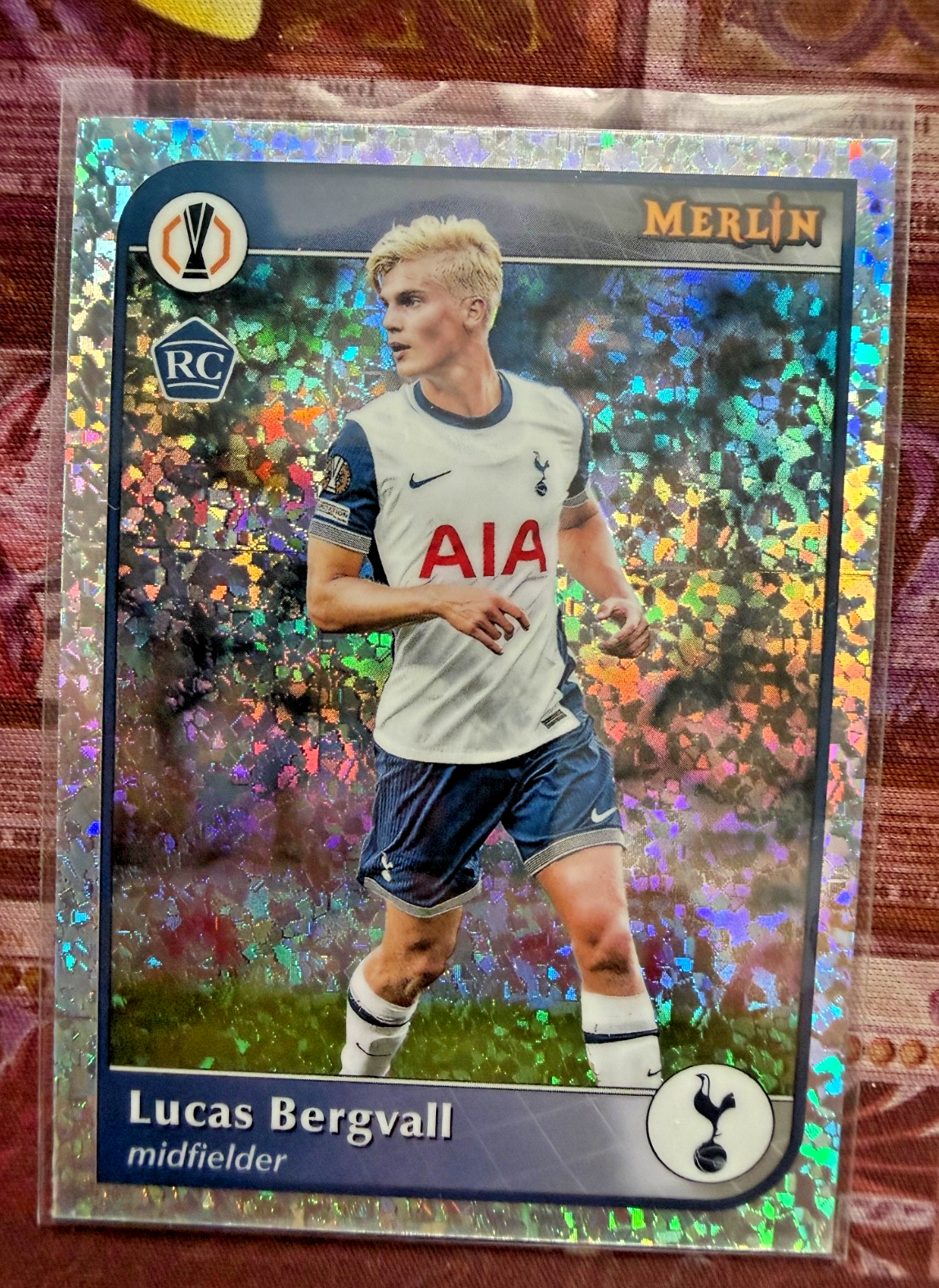Topps Merlin 2024/25 Lucas Bergvall RC Silver Sparkle Tottenham UEFA Rookie Card