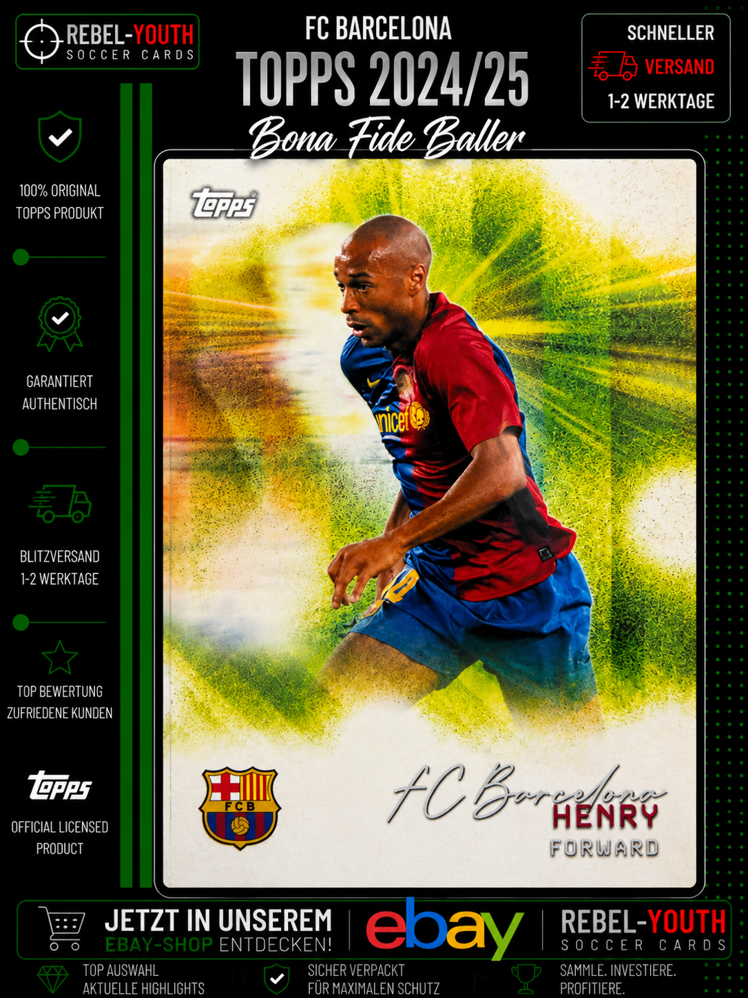 Thierry Henry Bona Fide Baller Topps 2024/25 FC Barcelona Insert