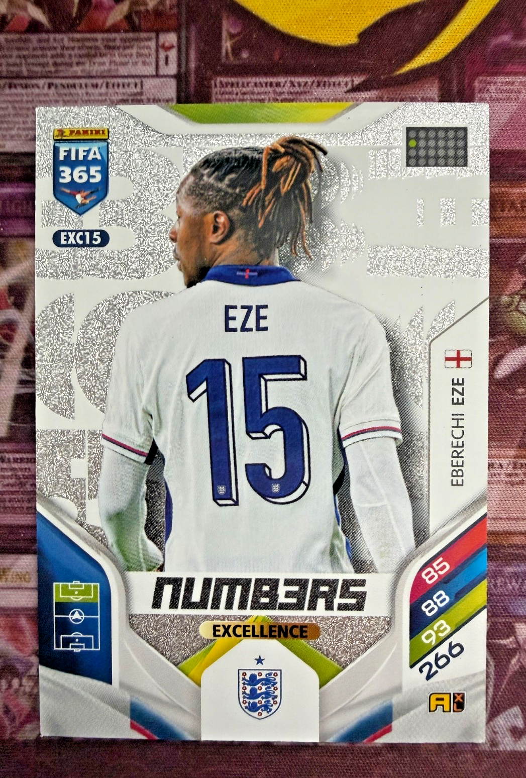 Eberechi Eze EXC15 Numbers Excellence Panini FIFA 365 2025/26 England Crystal
