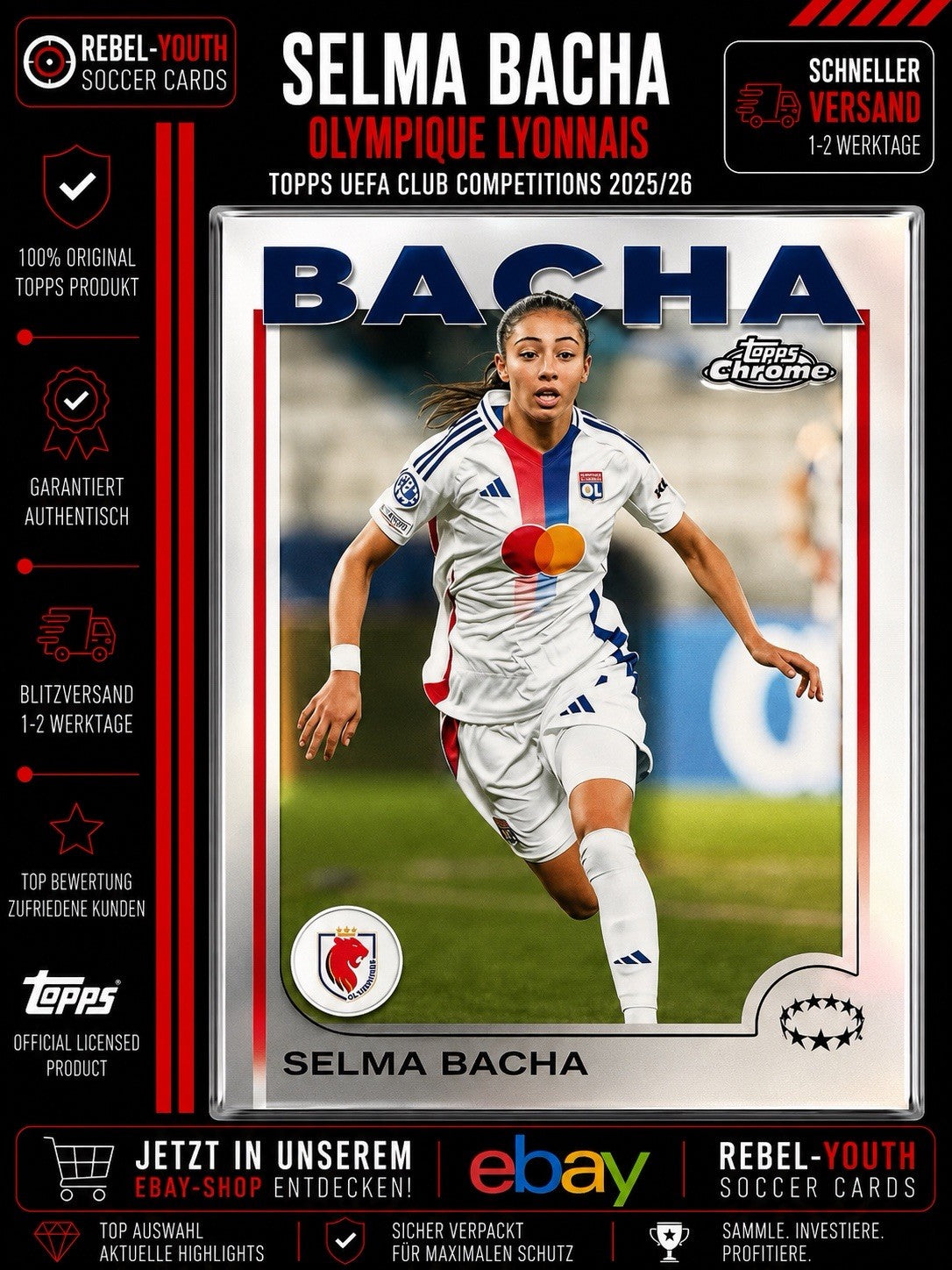 Selma Bacha Topps UEFA Club Competitions 2025/26 Olympique Lyonnais