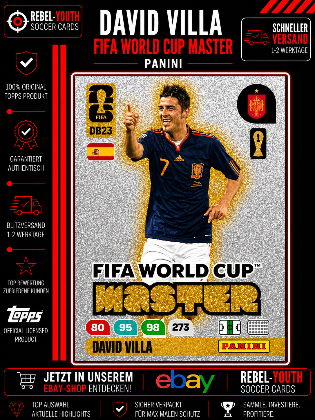 Panini Adrenalyn XL World Cup 2026 David Villa  Master Card