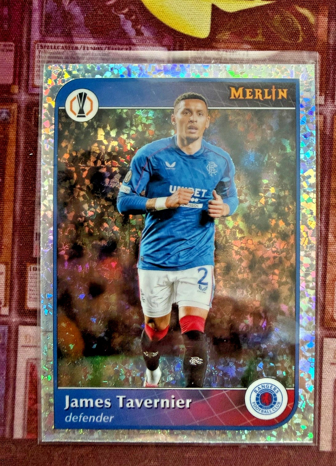 2024-25 Topps Merlin James Tavernier Mini Diamond Refractor #151 Rangers FC NM