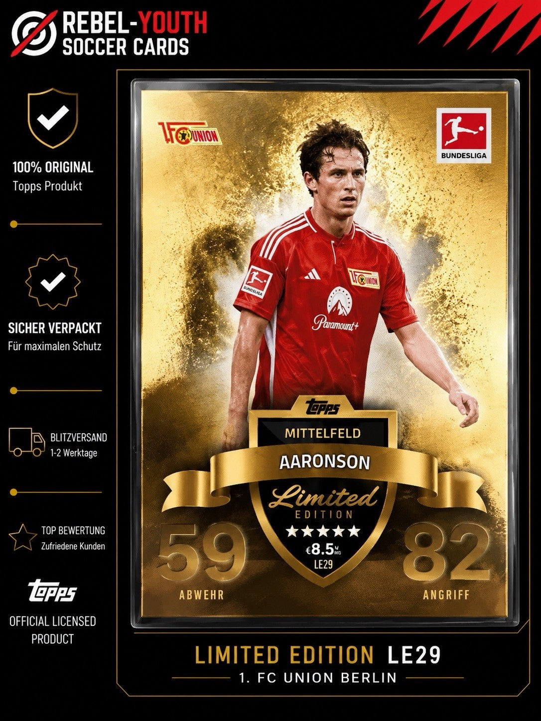 Match Attax Bundesliga 2023/24 EXTRA LE23 - Brenden Aaronson - Limitierte Karte