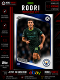 Rodri Topps Chrome 2025/26 Manchester City Base Card #16 UEFA Champions League
