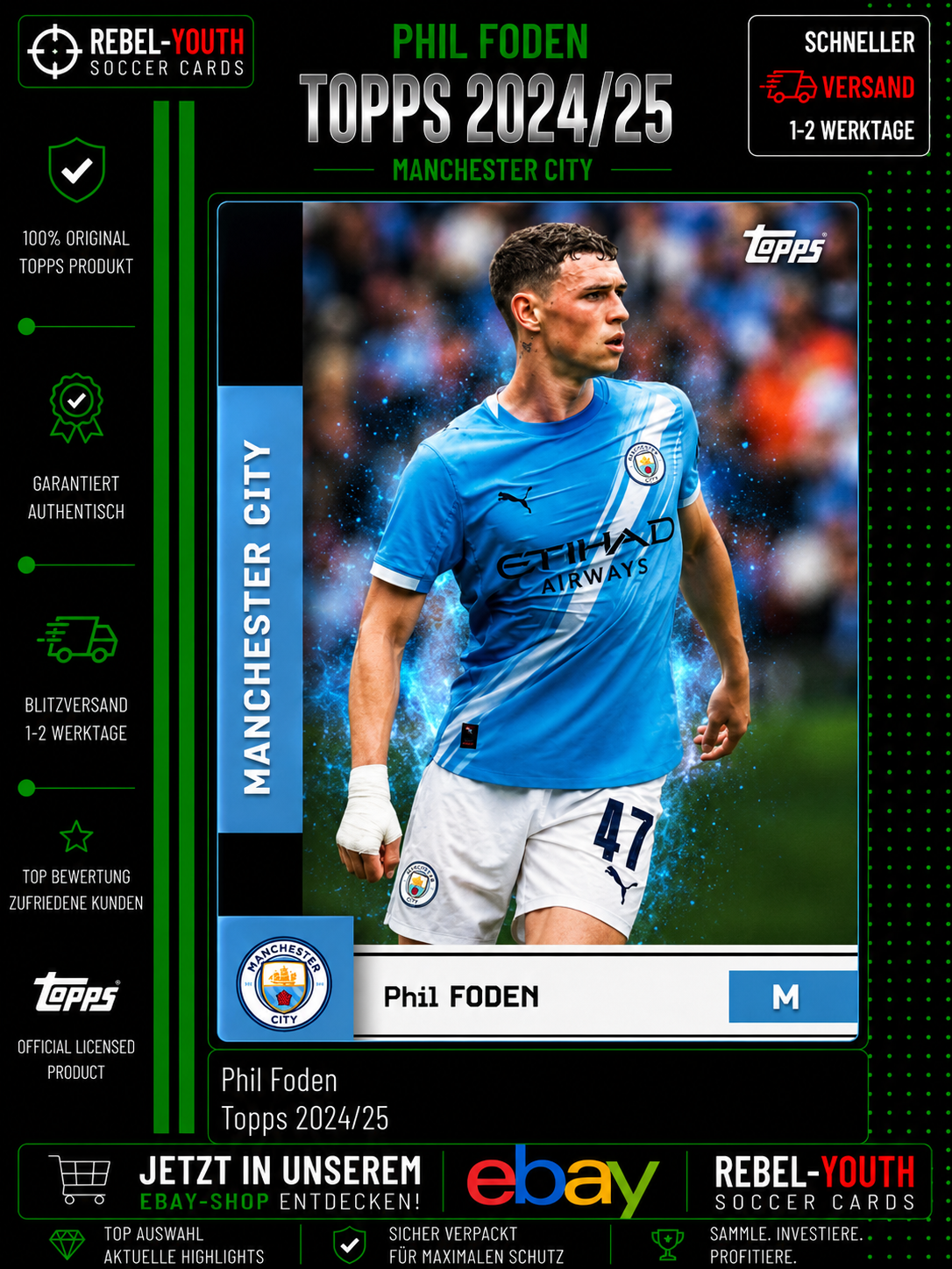 2024-25 Topps Manchester City Phil Foden Base Card