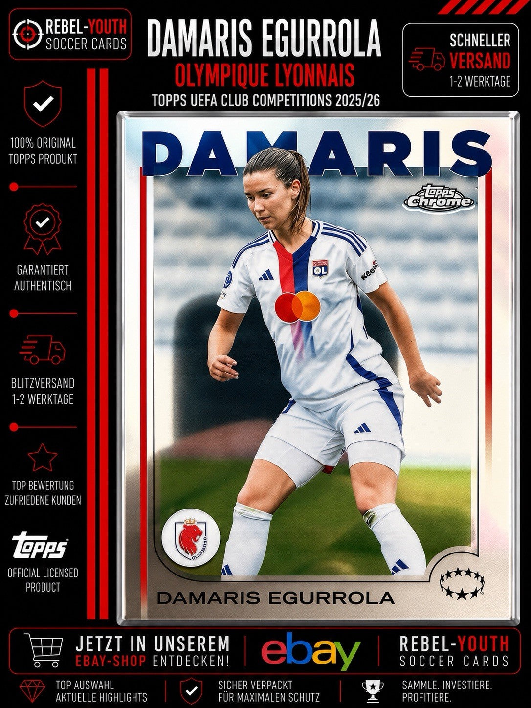 Damaris Egurrola Topps UEFA Club Competitions 2025/26 Olympique Lyonnais