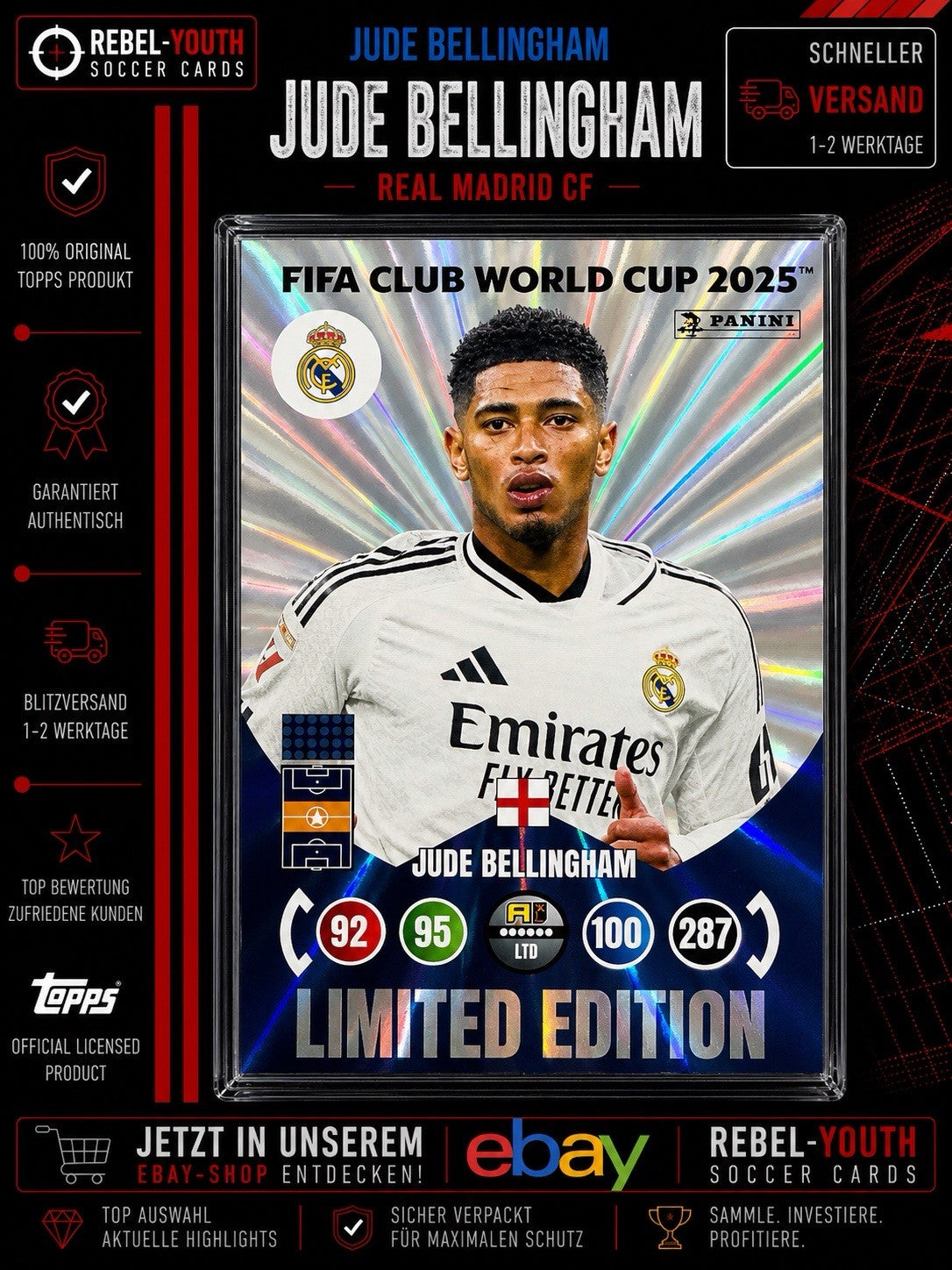 Panini FIFA Club WM Trading Cards 2025 | JUDE BELLINGHAM | LIMITED EDITION