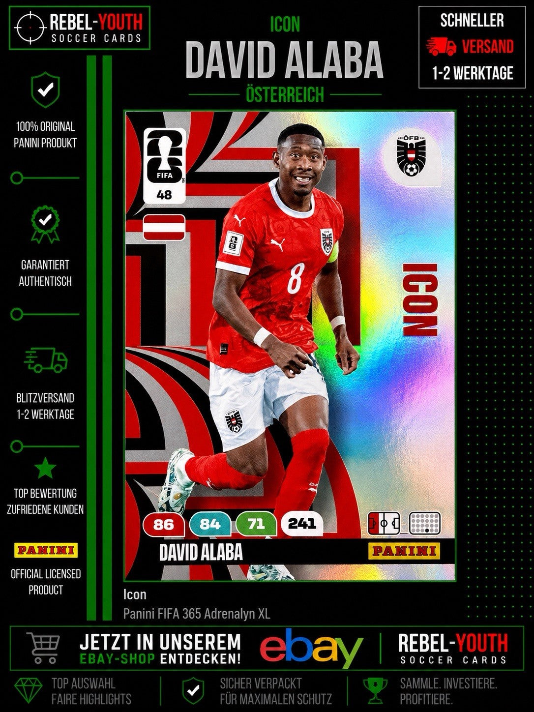 Panini WM 2026 World Cup Adrenalyn XL 48 - David Alaba - Icon
