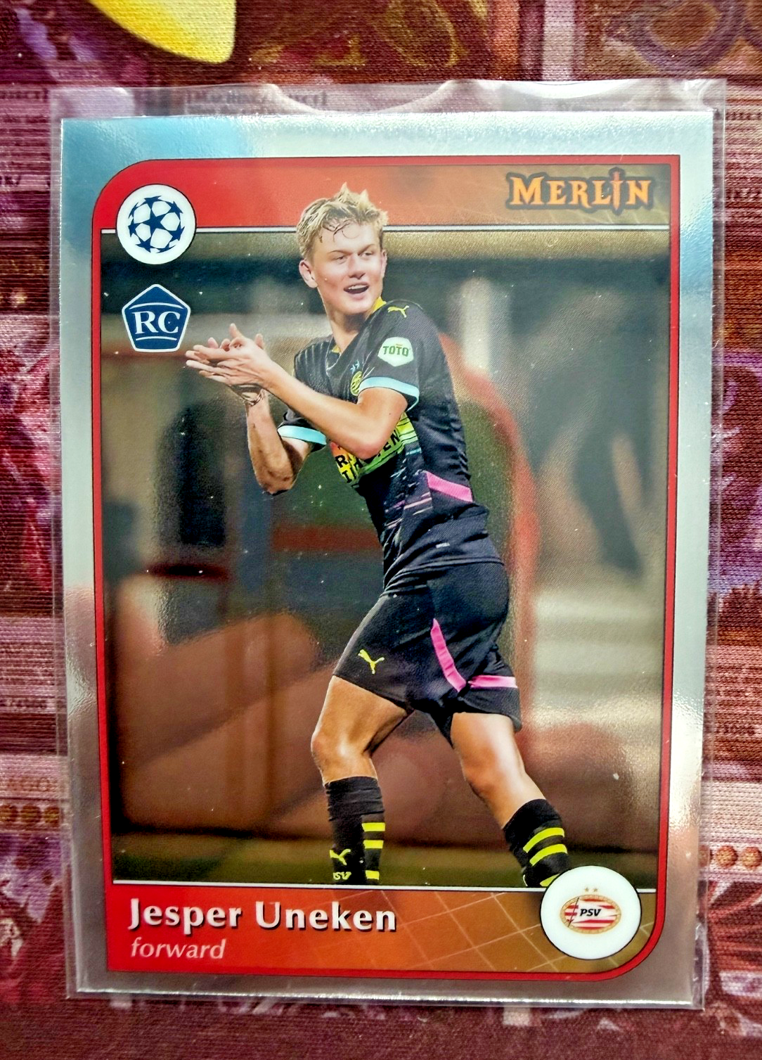 2024-25 Topps Merlin Jesper Uneken RC Rookie #90 PSV Eindhoven Base NM