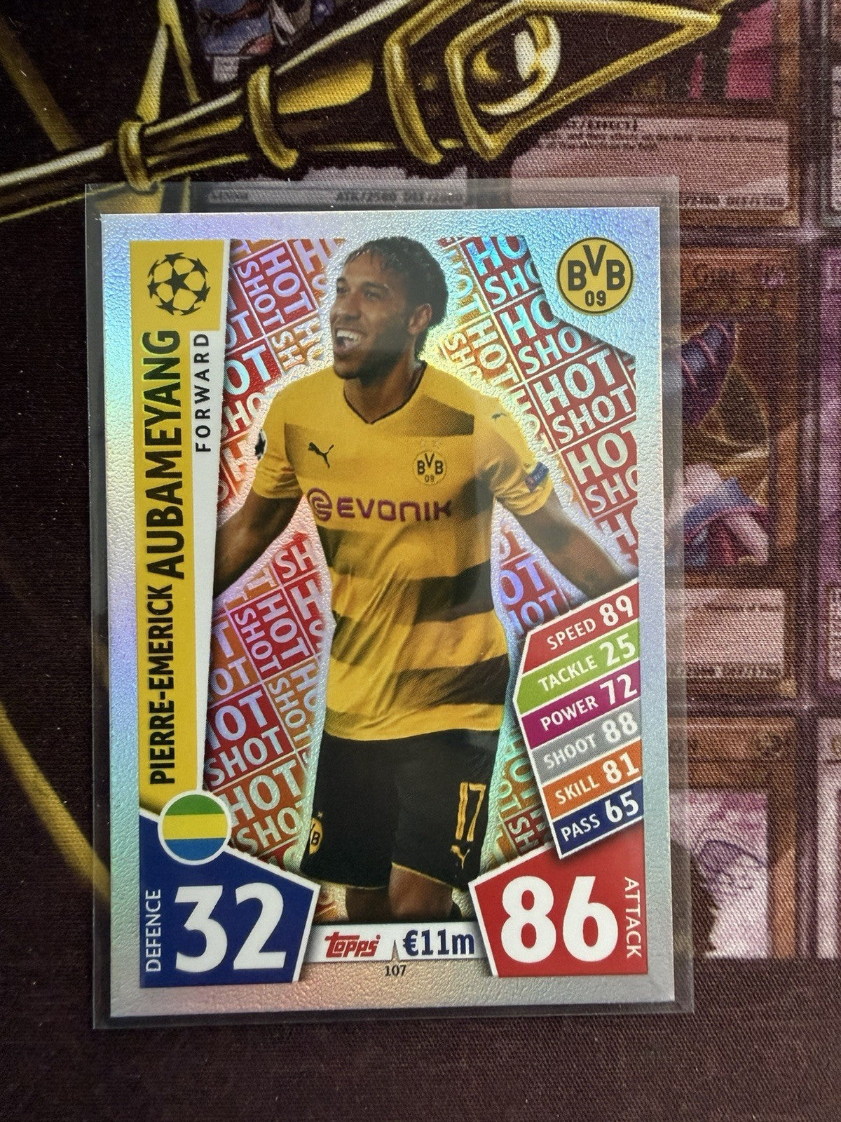 MATCH ATTAX CHAMPIONS LEAGUE 2017/2018 PIERRE-EMERICK AUBAMEYANG HOT SHOT 107