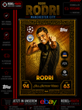 Rodri All Action Hero #363 Topps Match Attax Champions League 2025/26