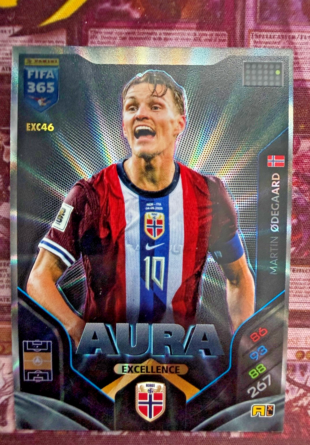 Martin Odegaard EXC46 Aura Excellence Panini FIFA 365 2025/26 Norway Arsenal