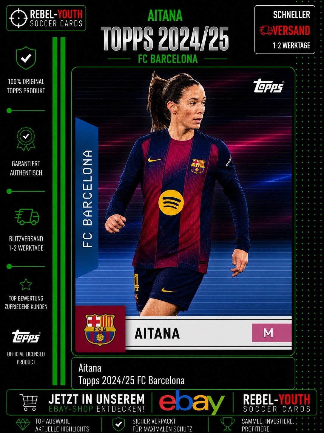 Aitana Bonmatí Topps 2024/25 FC Barcelona Women Base Card