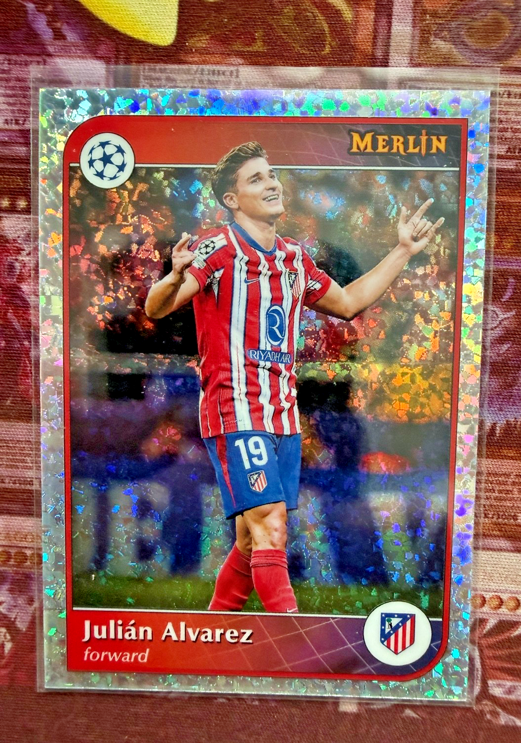 Julián Álvarez Topps Merlin 2024/25 Speckle Refractor Atletico Madrid Argentina