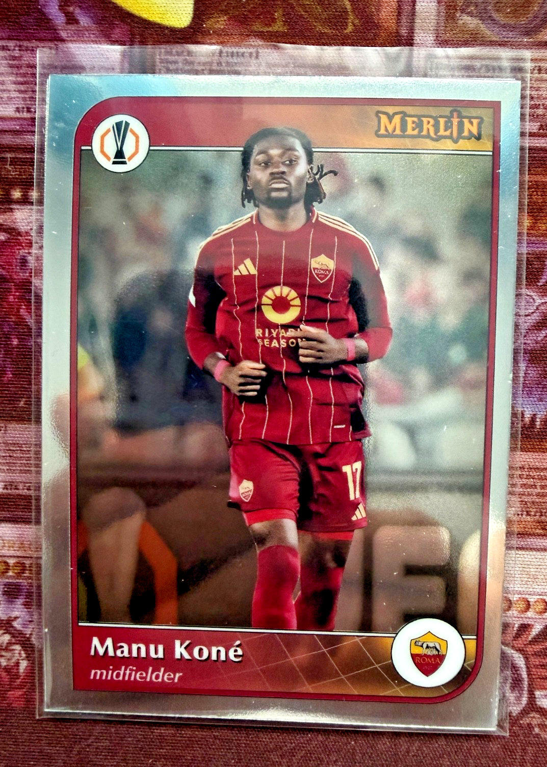 2024-25 Topps Merlin Manu Koné AS Roma #120 Base France