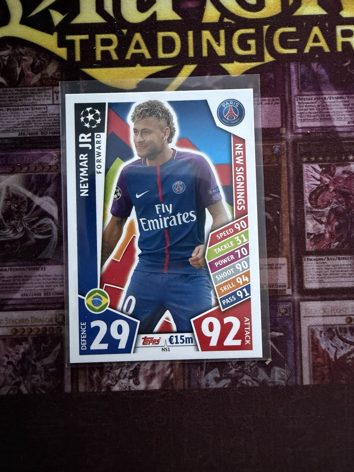 Neymar Jr New Signings NS1 Match Attax Champions League PSG Topps 2017/18