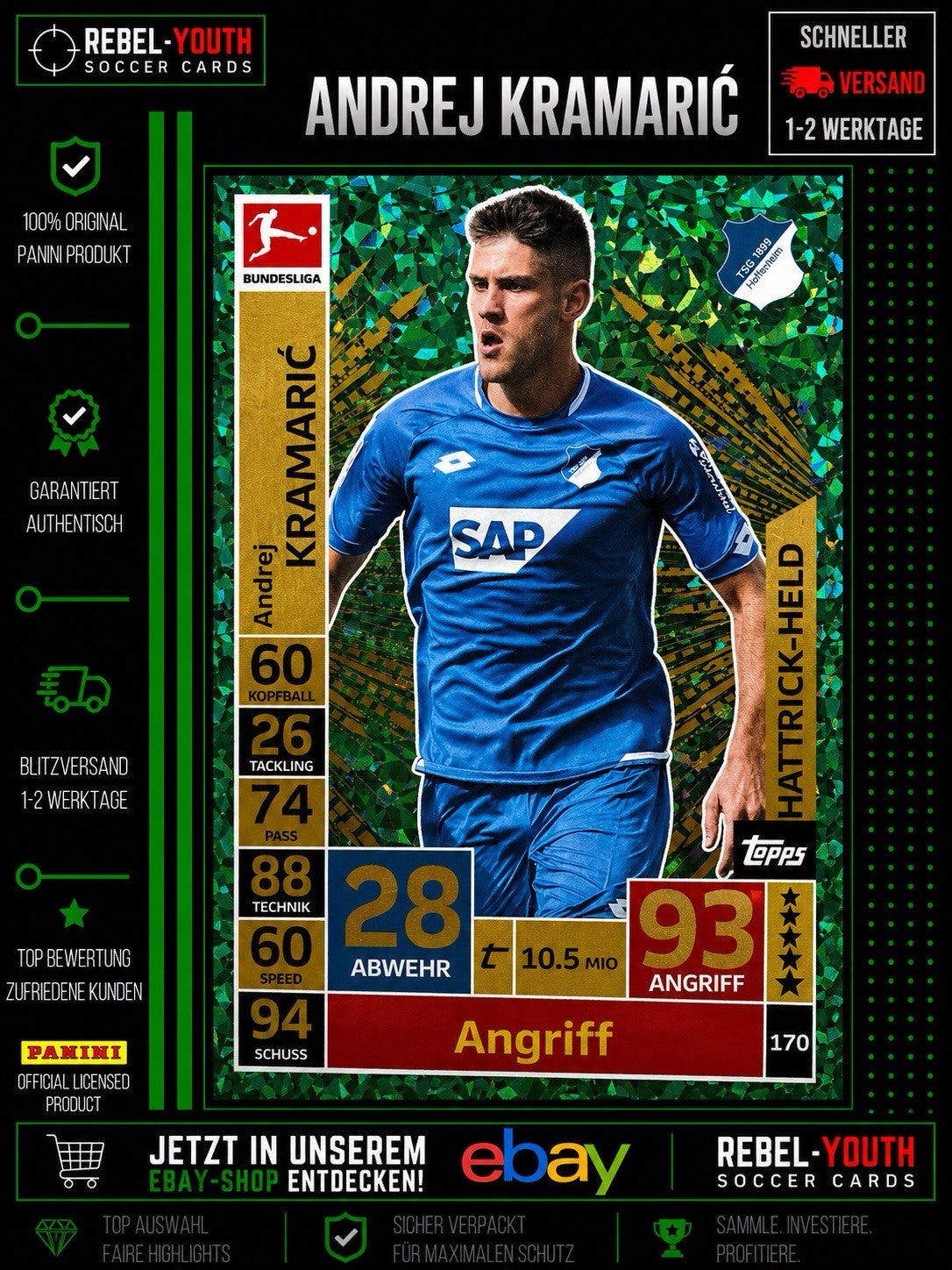 Andrej Kramarić Hattrick-Held #170 TSG Hoffenheim Match Attax Bundesliga