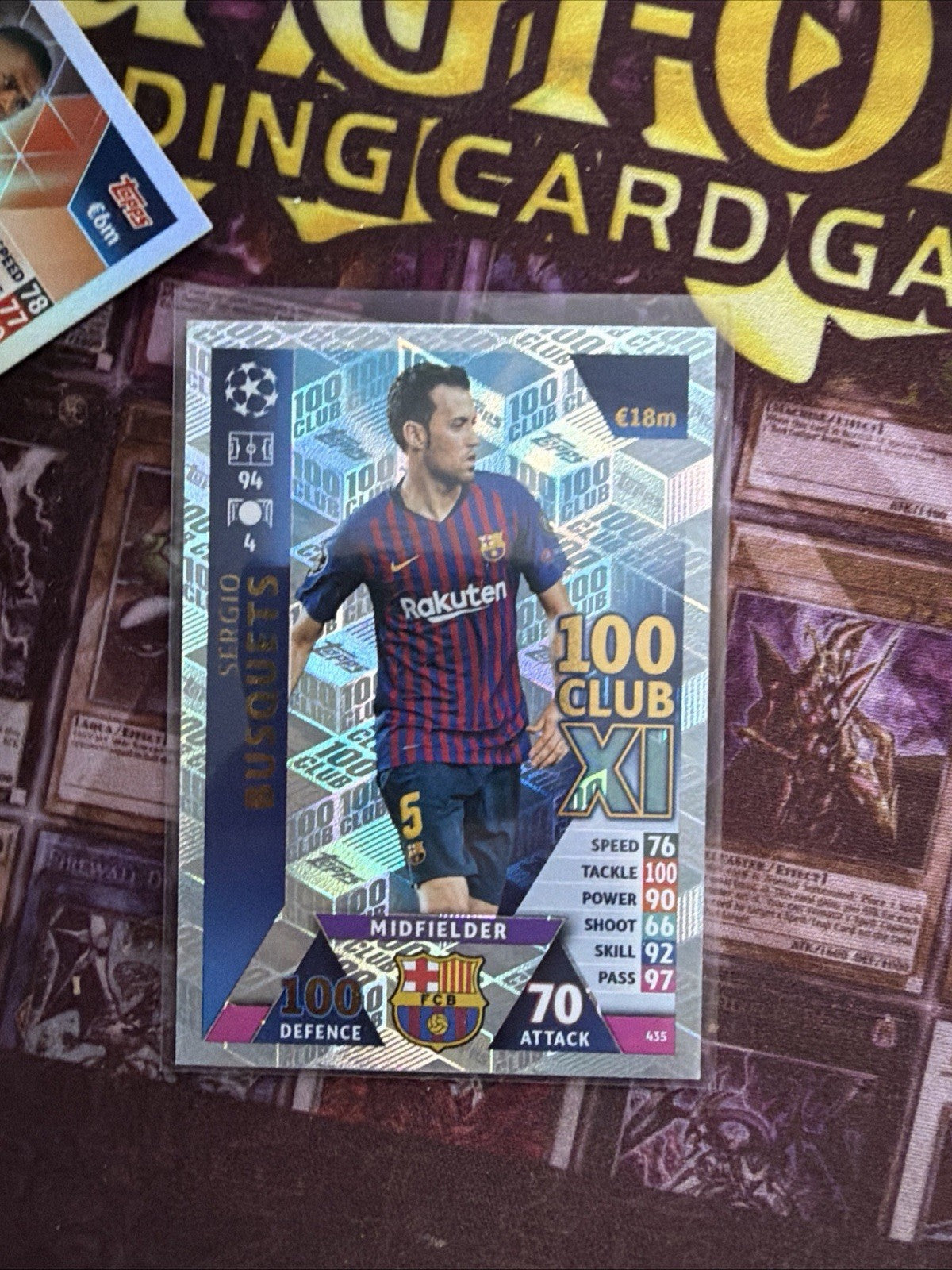 Card Busquets Barcelone Topps Champions League 2018 2019 Match Attax 100 Club XI