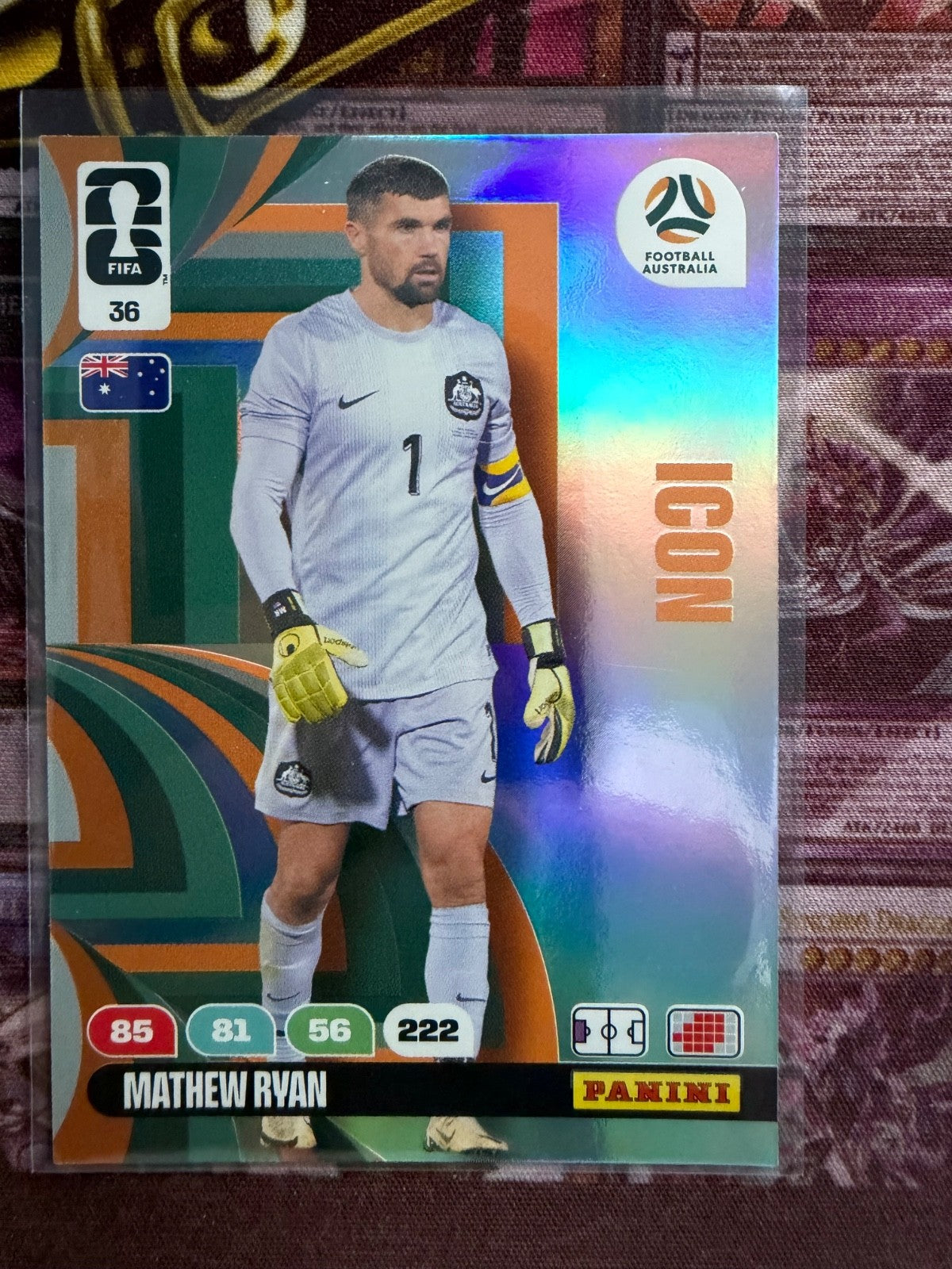 Mathew Ryan Icon #36 Panini FIFA 365 2025 Australia Icon Card NM