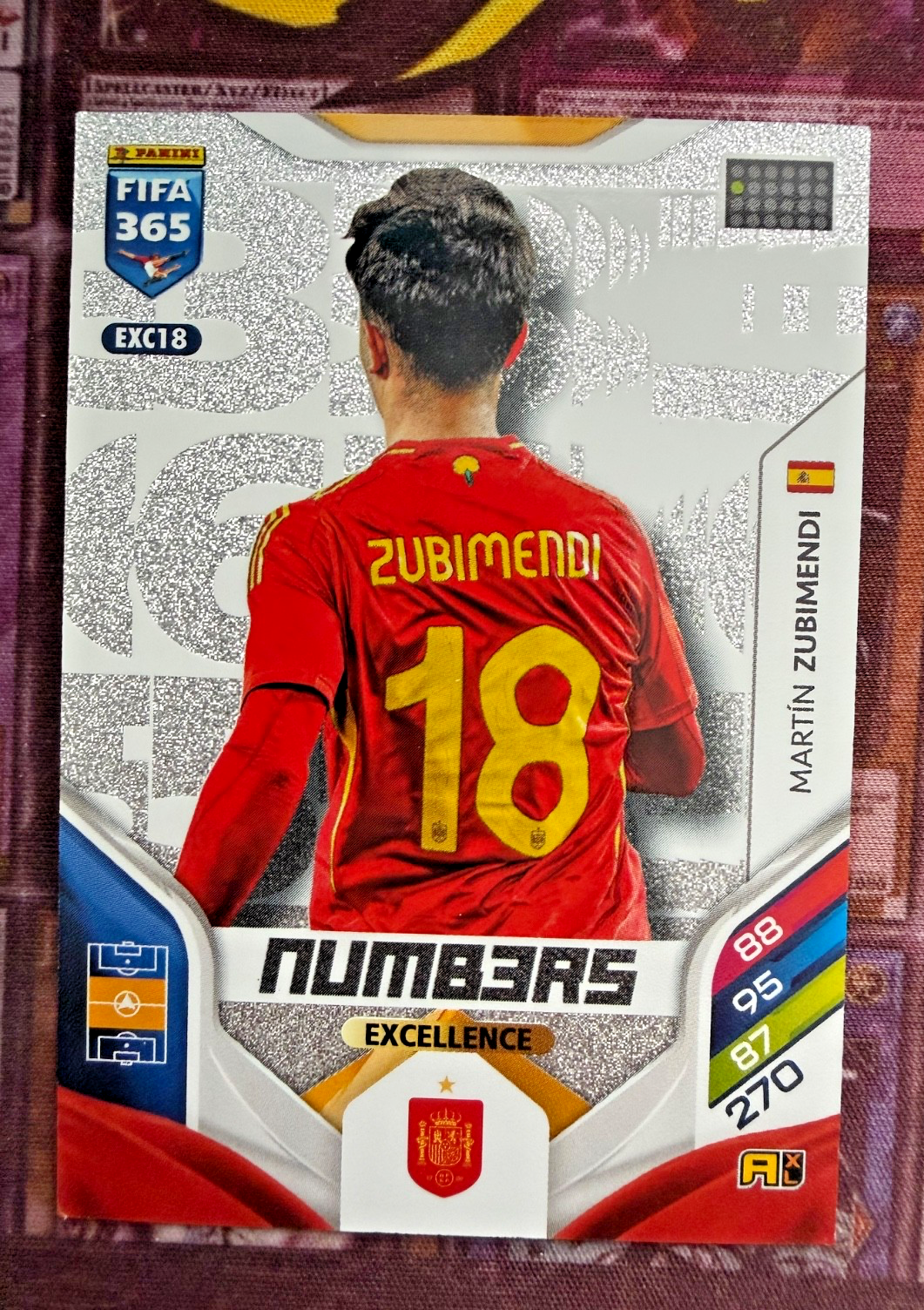 Martin Zubimendi EXC18 Numbers Excellence Panini FIFA 365 2025/26 Spain