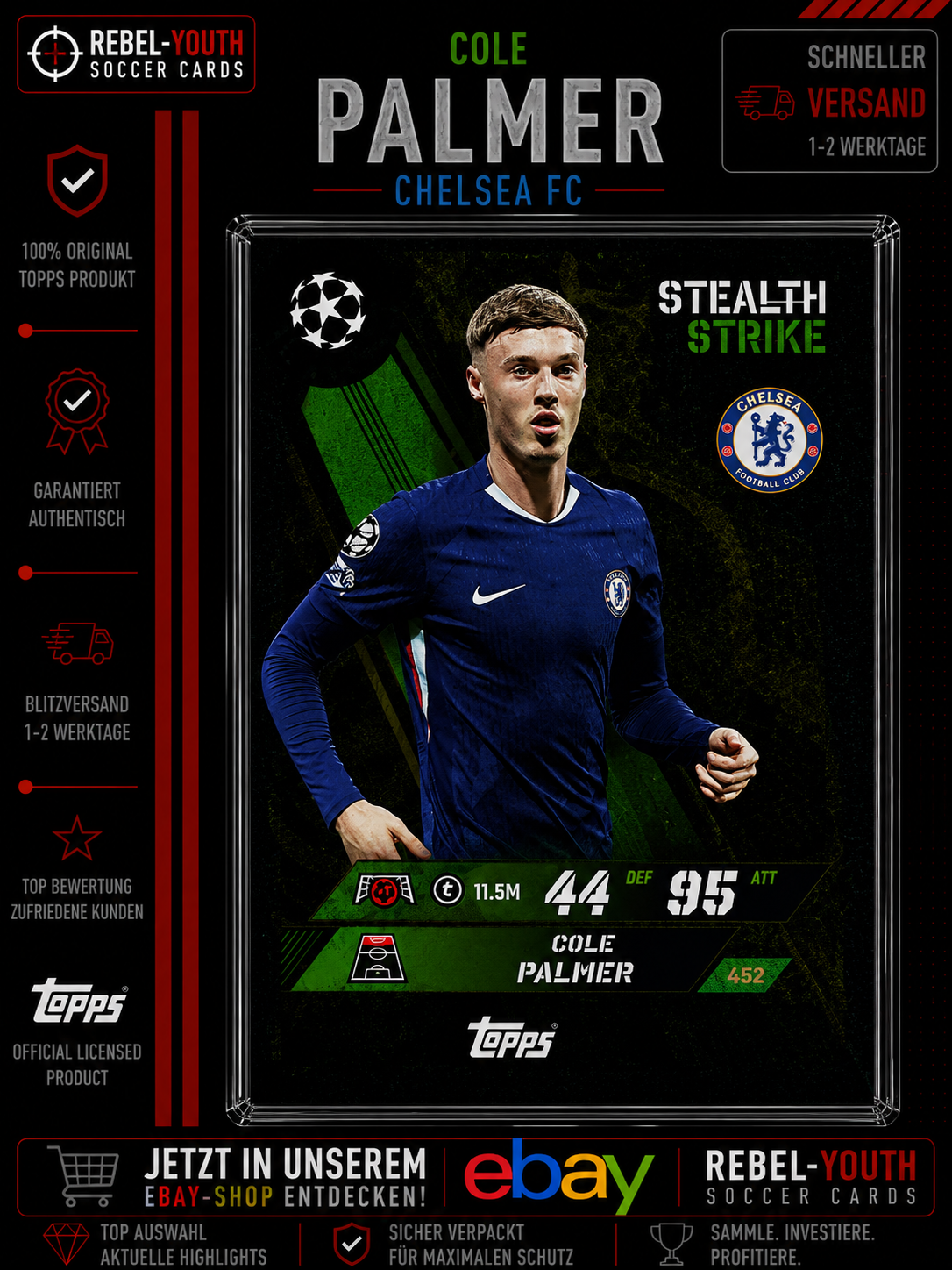 Cole Palmer Stealth Strike #452 Topps Match Attax Champions League 2025/26