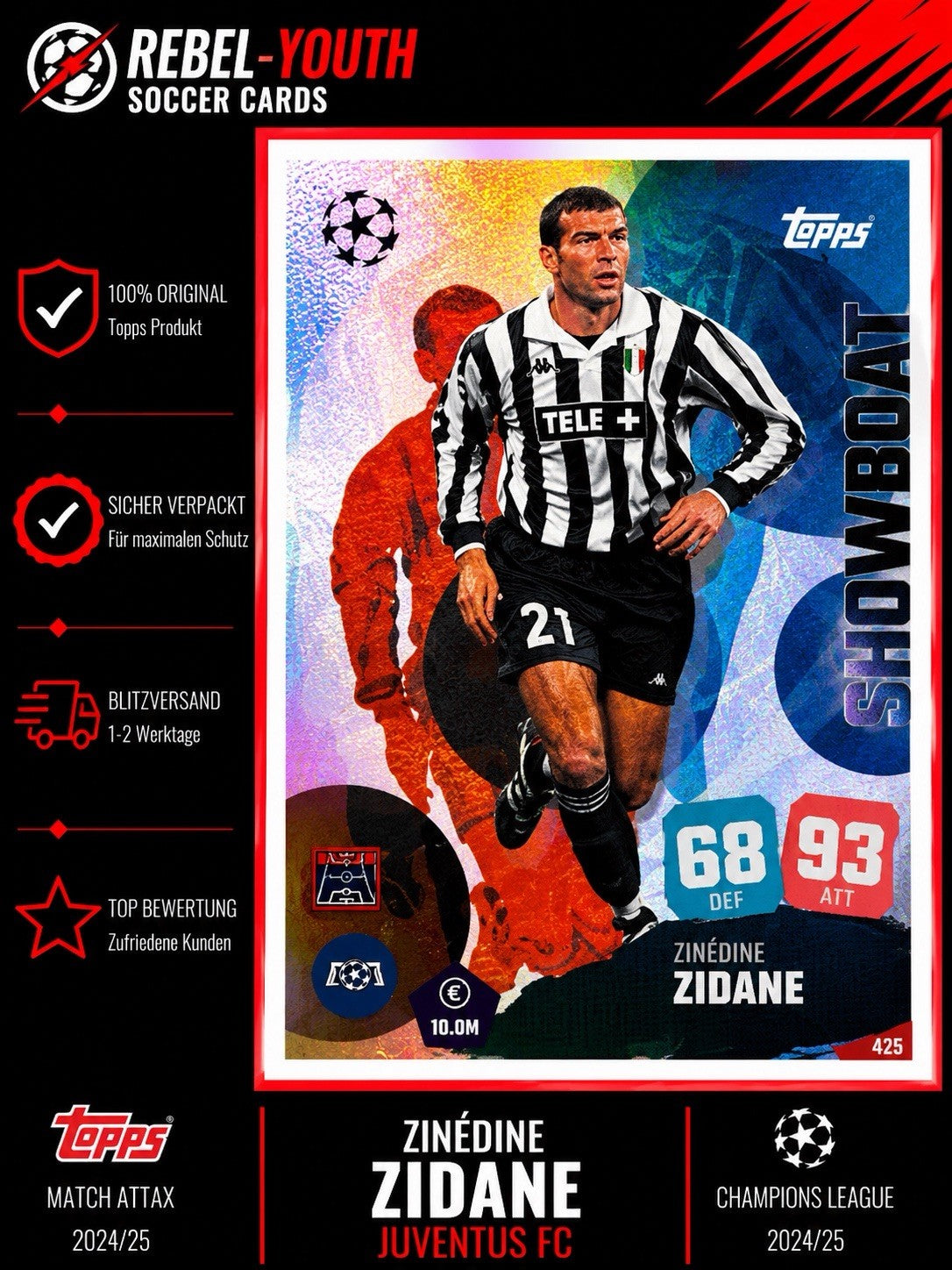 Topps Match Attax Champions League 2025-26 Zinedine Zidane Showboat Nr. 423