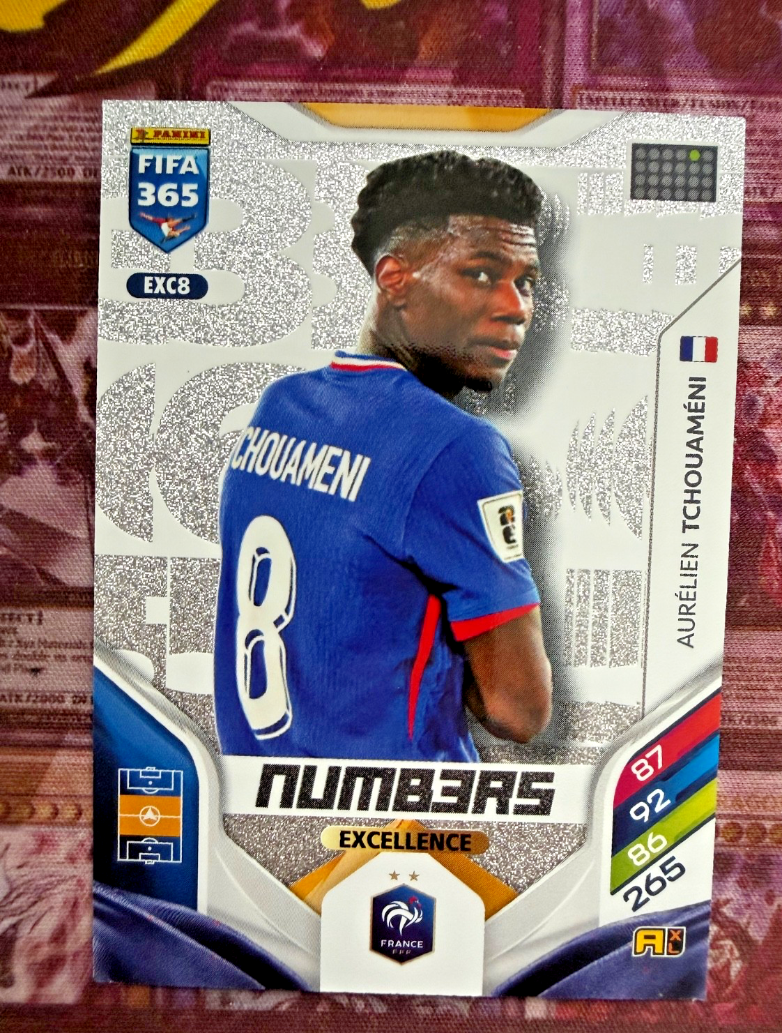 Aurélien Tchouaméni EXC8 Numbers Excellence Panini FIFA 365 2025/26 France Real