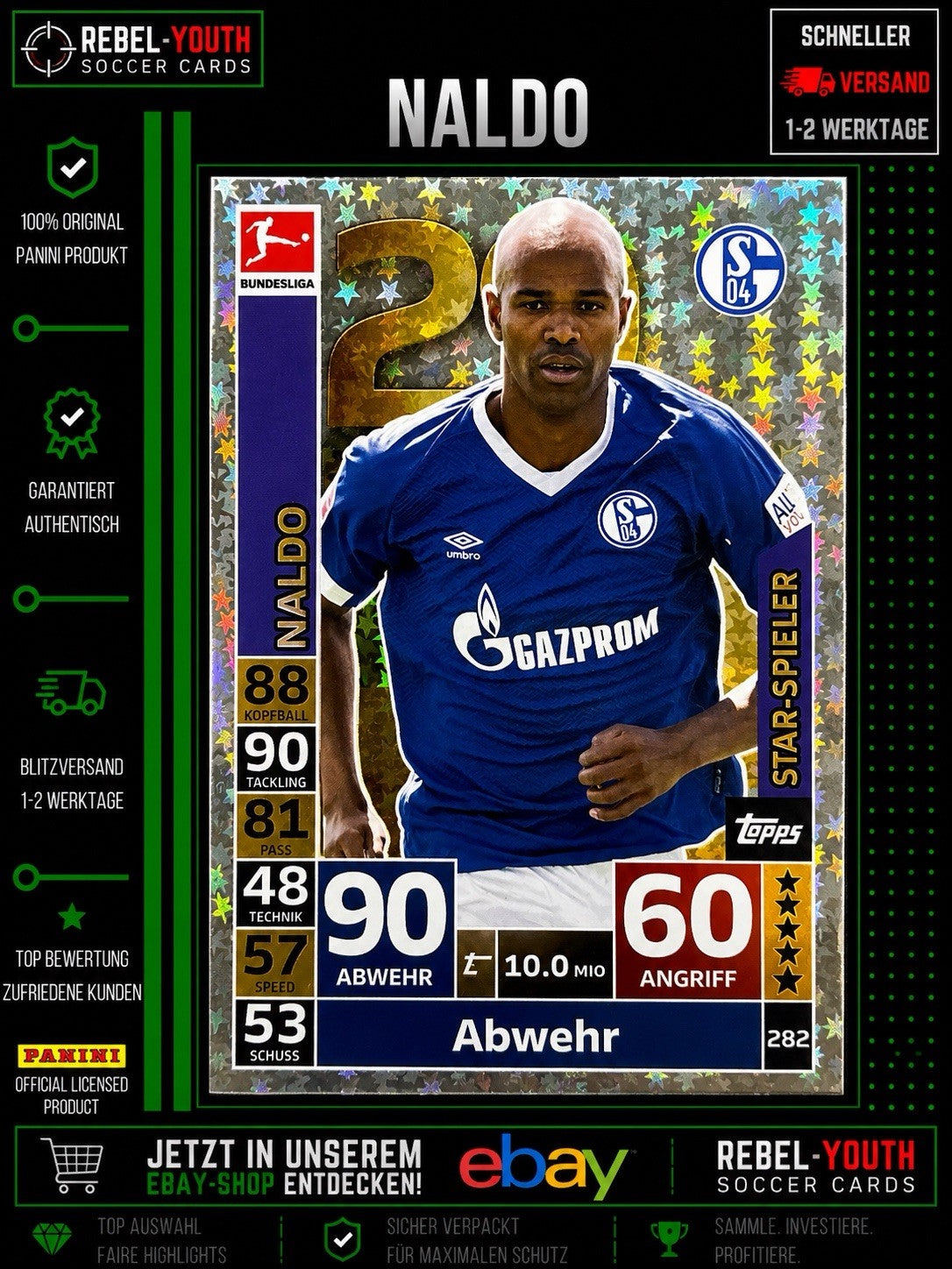 Topps Match Attax 2018/19 Naldo Star-Spieler FC Schalke 04 #282