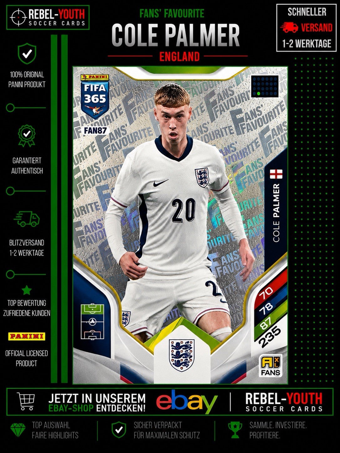 2025-26 Panini Adrenalyn XL FIFA 365 - Cole Palmer - Fans Favourite - England