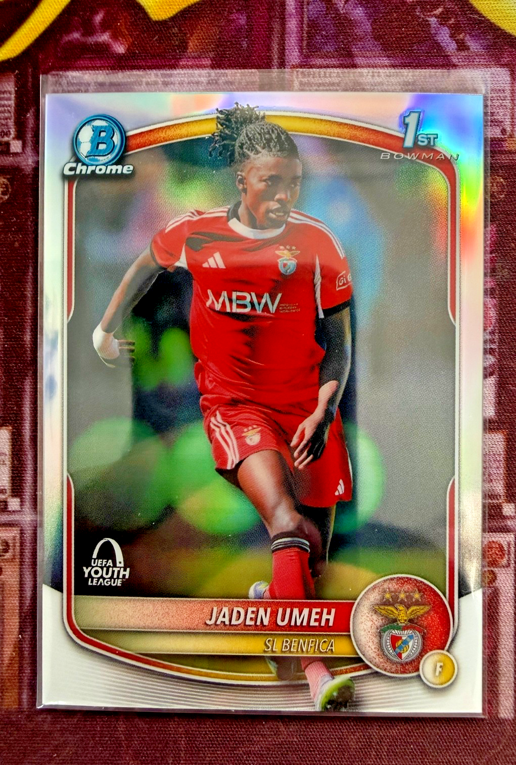 Jaden Umeh 1st Bowman Chrome UEFA Youth League SL Benfica Rookie Prospect