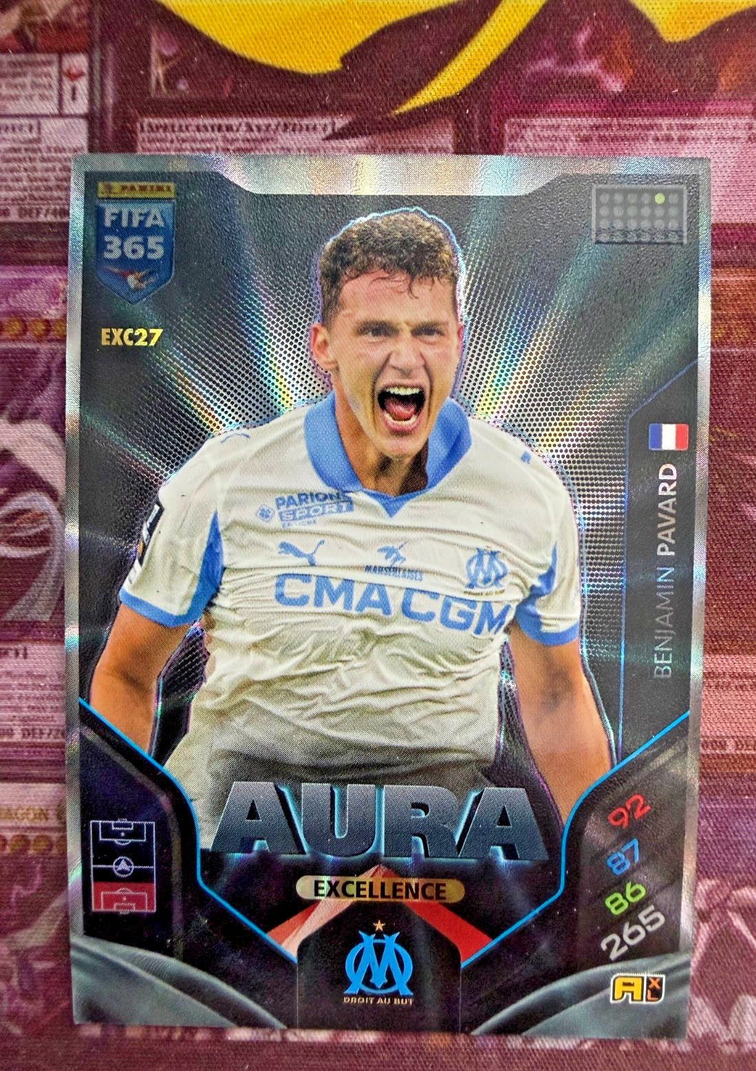 Benjamin Pavard EXC27 Aura Excellence Panini FIFA 365 2025/26 France Marseille