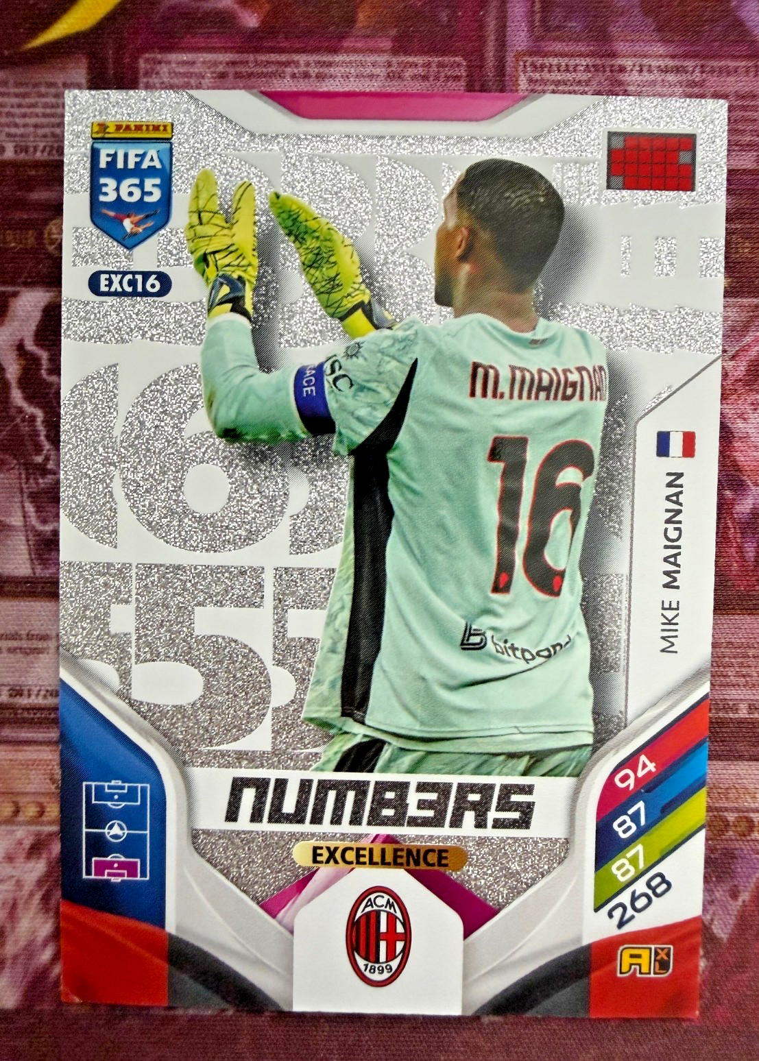 Mike Maignan EXC16 Numbers Excellence Panini FIFA 365 2025/26 AC Milan France