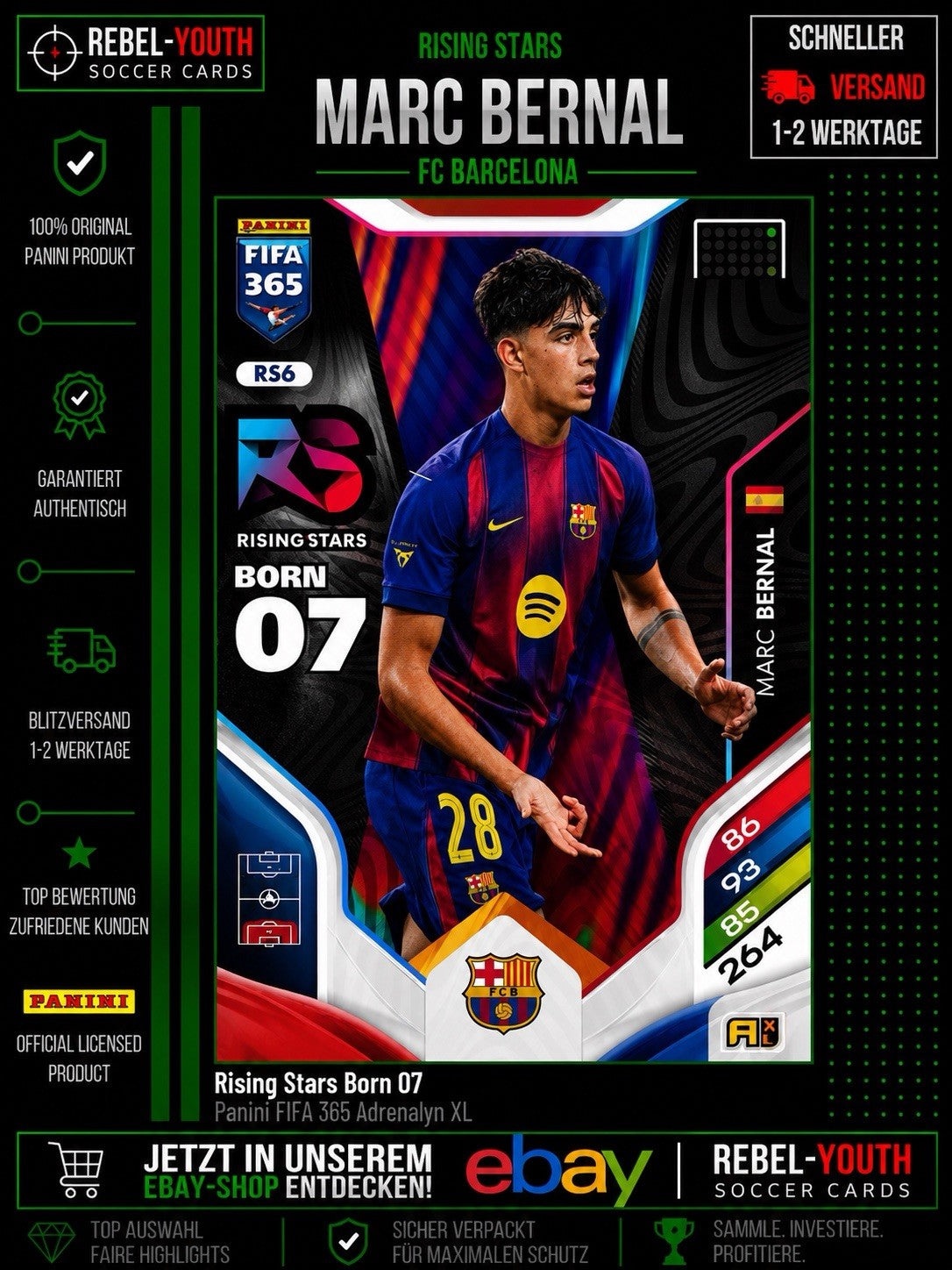 Panini FIFA 365 Adrenalyn XL 2026 Marc Bernal Rising Stars FC Barcelona RS6