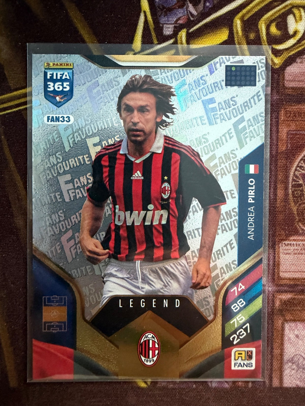 Andrea Pirlo Silver Fans Favourite Legend FAN33 Panini FIFA 365 2025 AC Milan NM