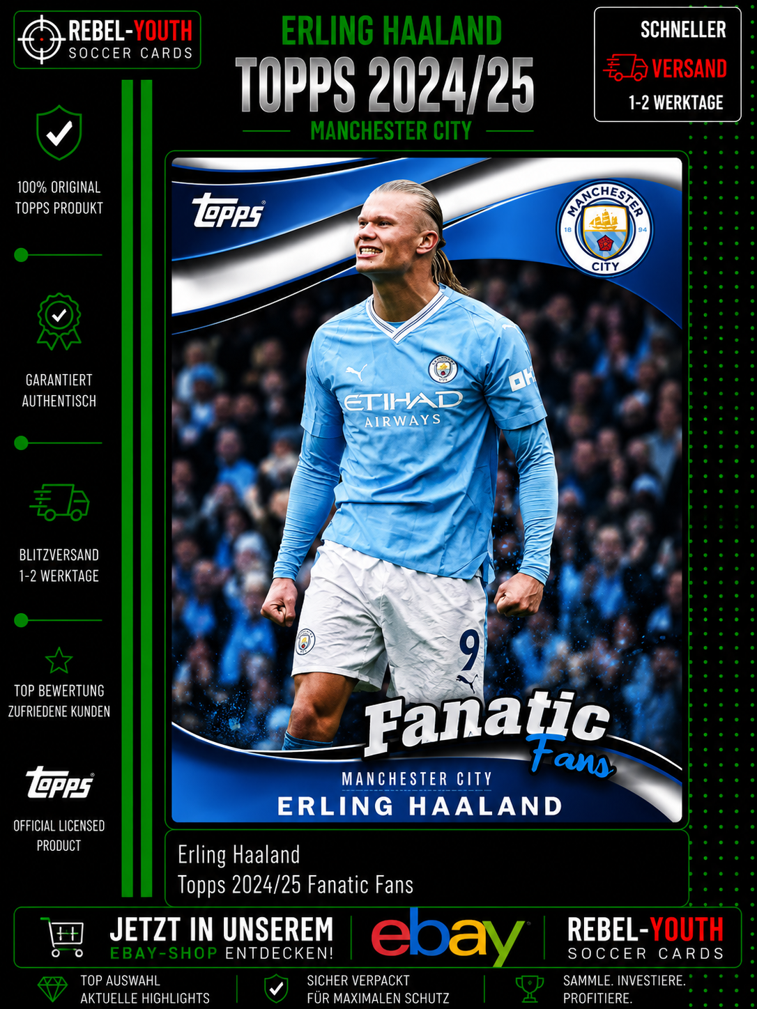 Erling Haaland Fanatic Fans Topps 2024/25 Manchester City
