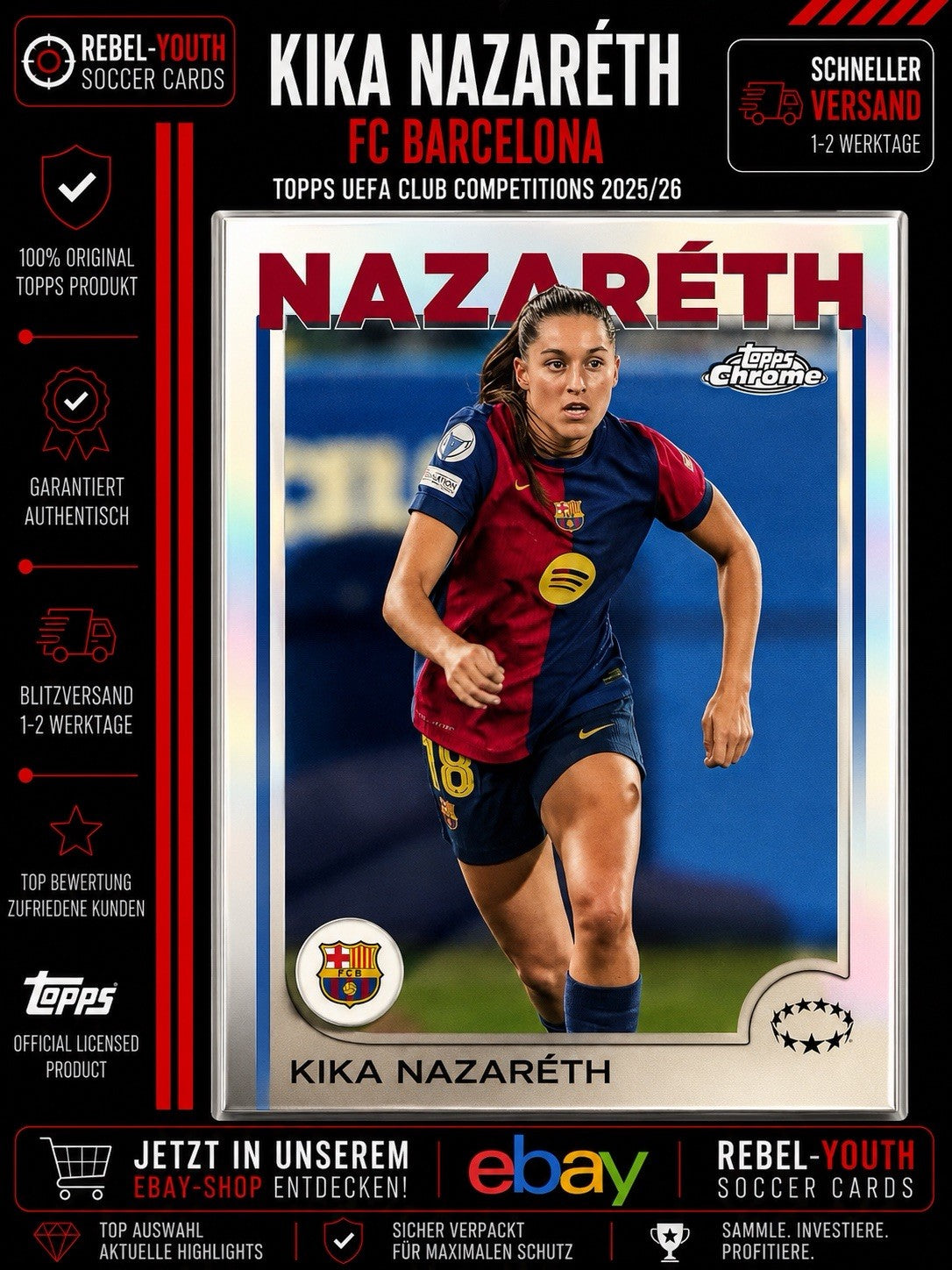Kika Nazaré Topps UEFA Club Competitions 2025/26 FC Barcelona Base Card