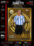 Javier Zanetti Gold Vault Limited Edition Argentina Match Attax Legends Topps